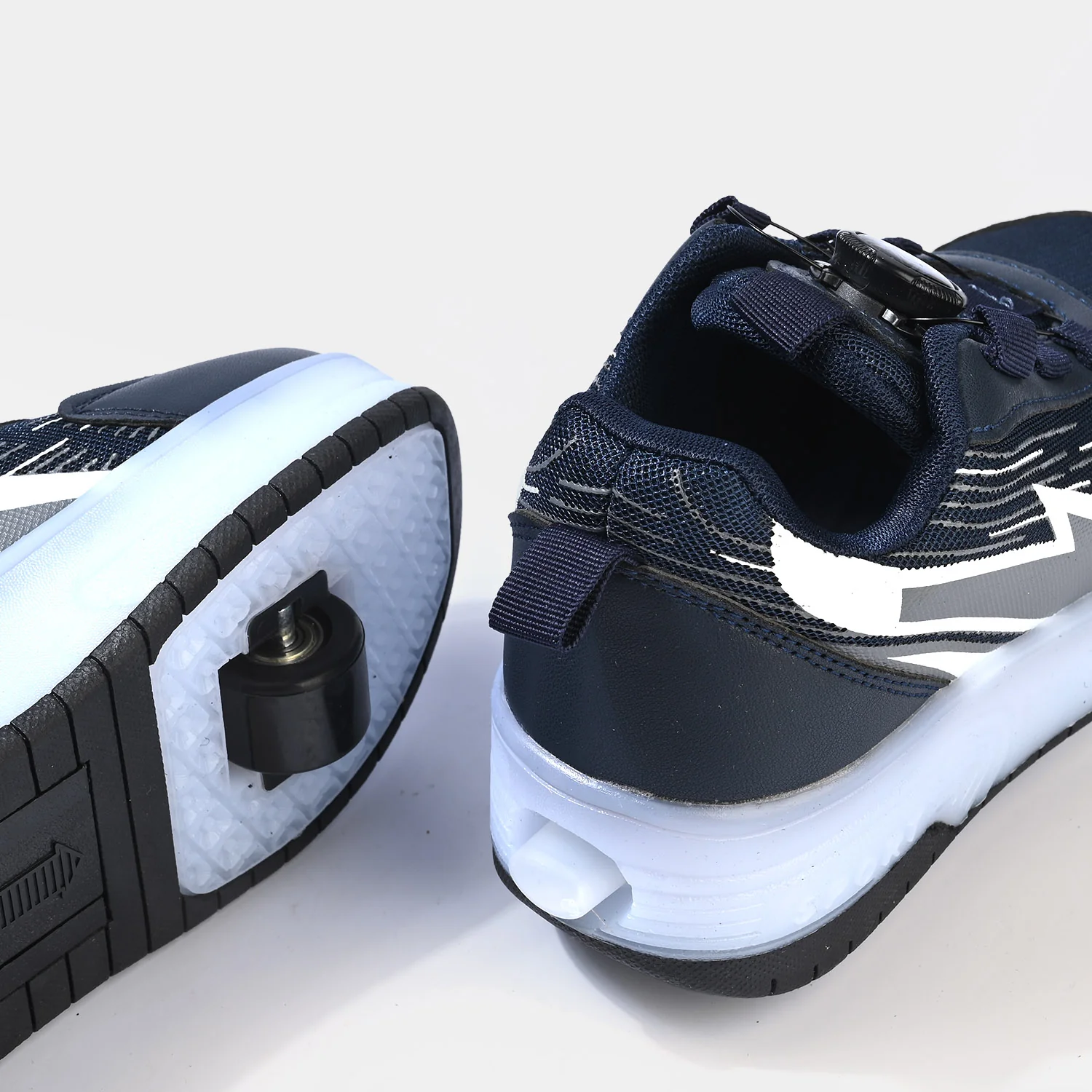 Boys Skate Shoes 116-2-Navy/Grey - Image 3