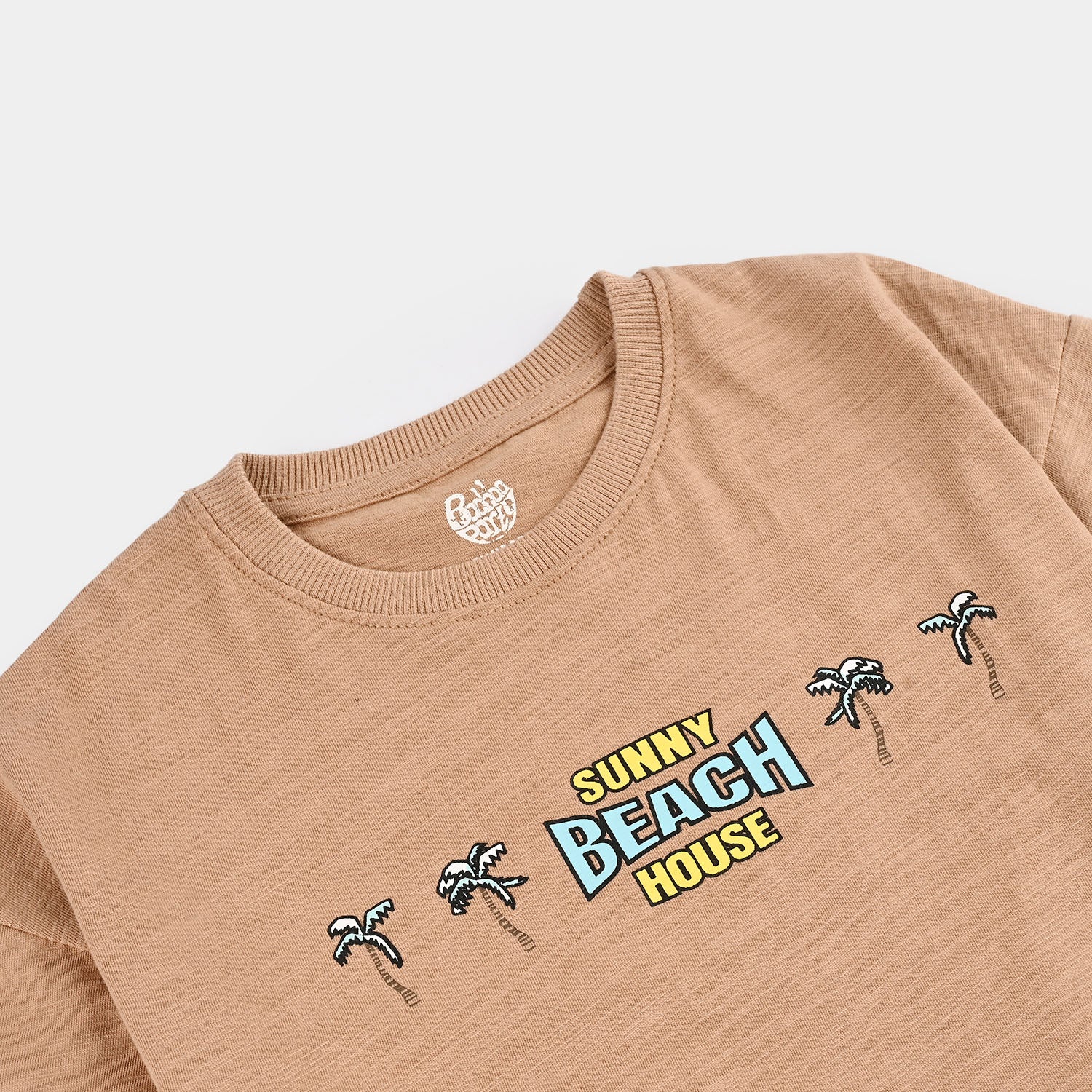 Boys Slub Jersey T-Shirt (Sunny Beach) - Brown - Image 3