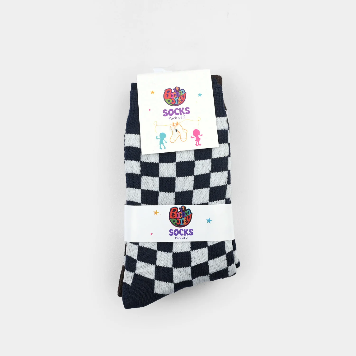 Boys Socks Pack Of 2 Check-Brown.Blue - Image 3