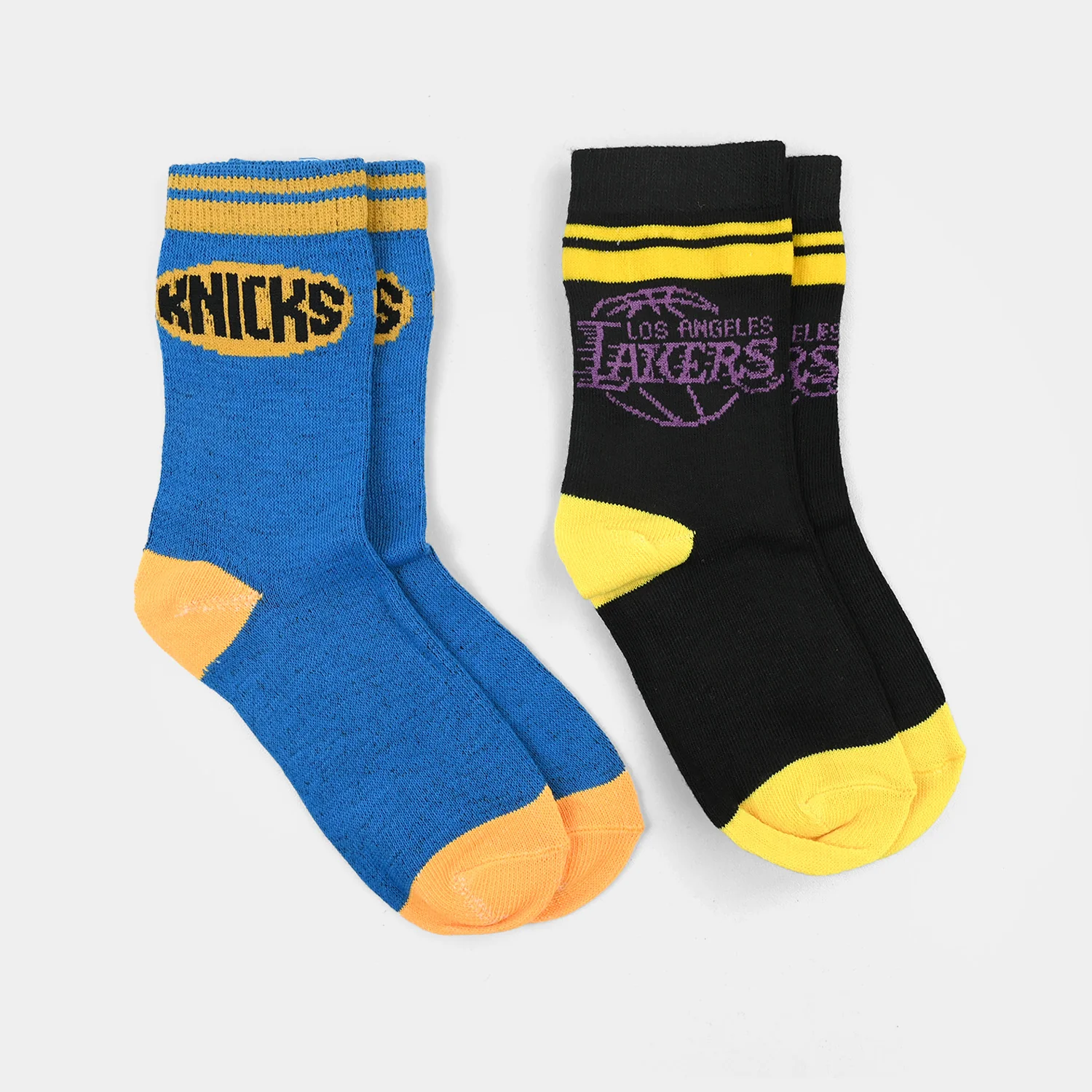 Boys Socks Pack Of 2 Lakers-Black.Blue