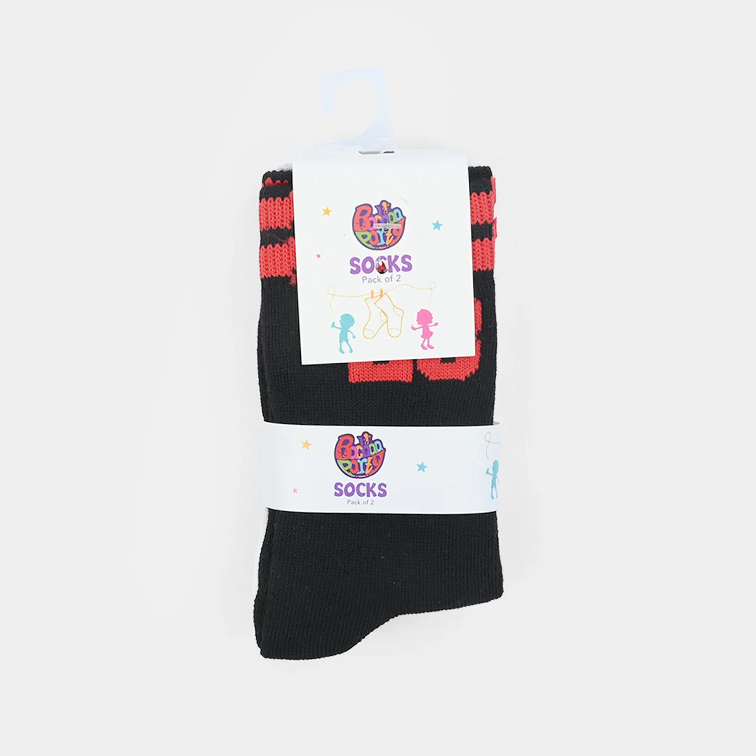 Boys Socks Pack Of 2 No-23-White/Black - Image 2