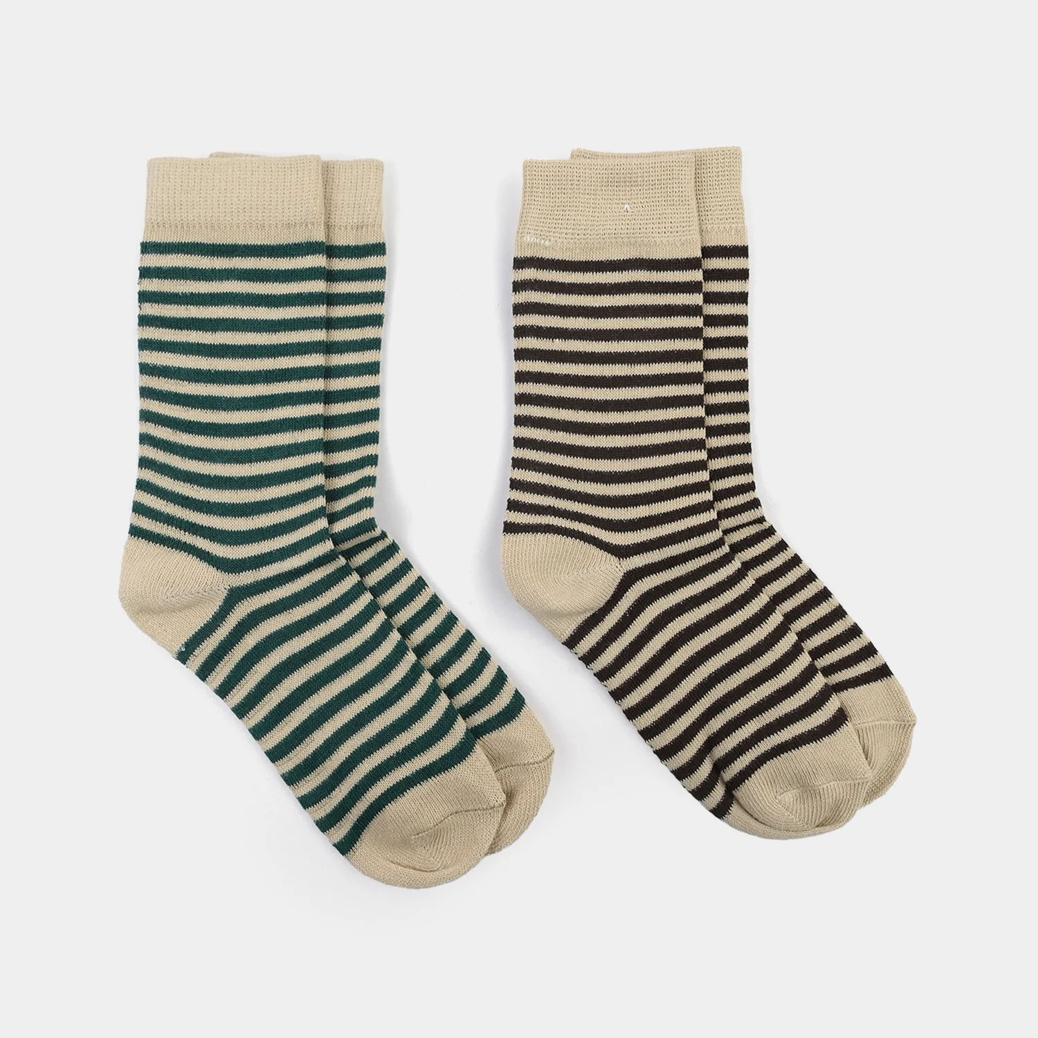 Boys Socks Pack Of 2 Striper-2-Brown.Yellow