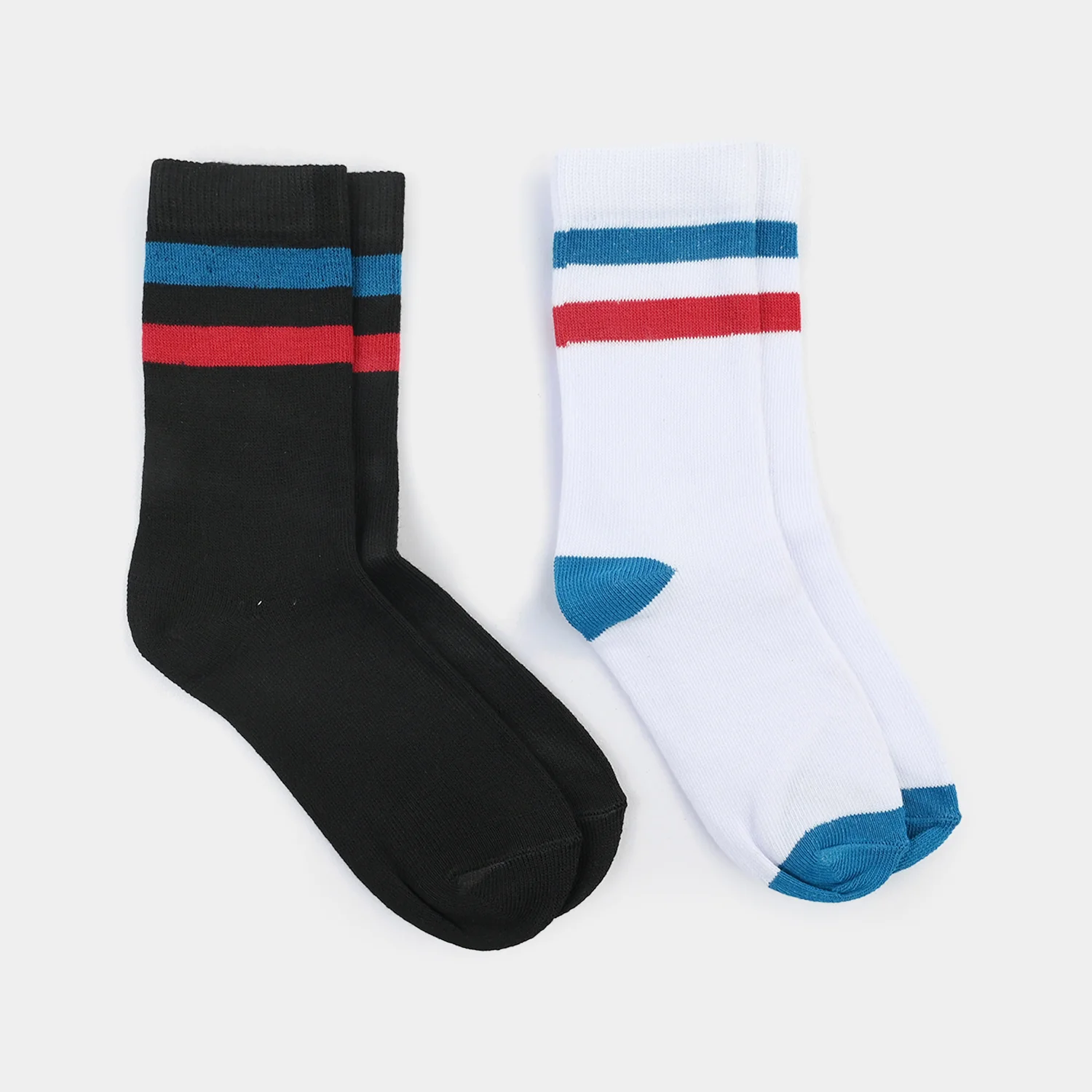 Boys Socks Pack Of 2 Striper-3-Black.White