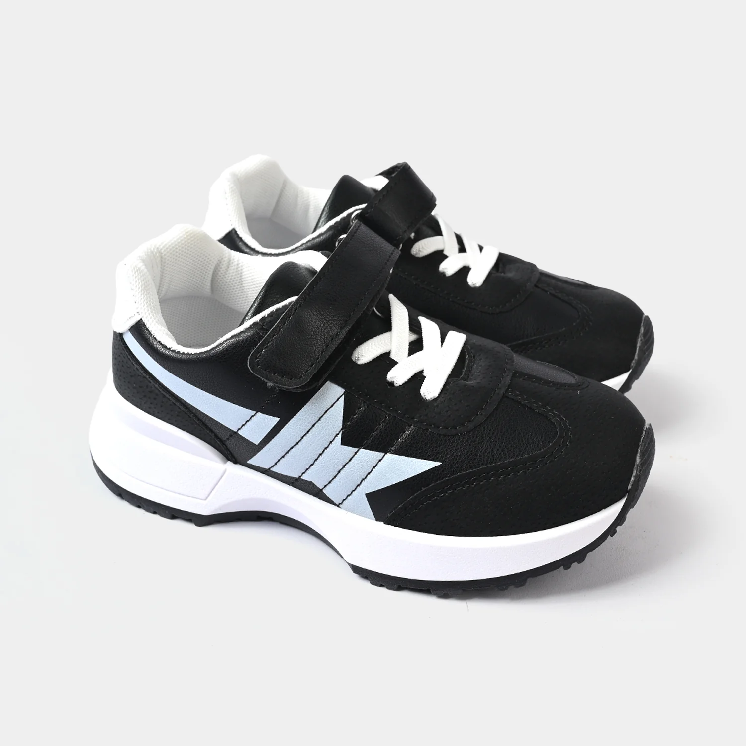 Boys Sporty Velcro Joggers A307 – Black - Image 3