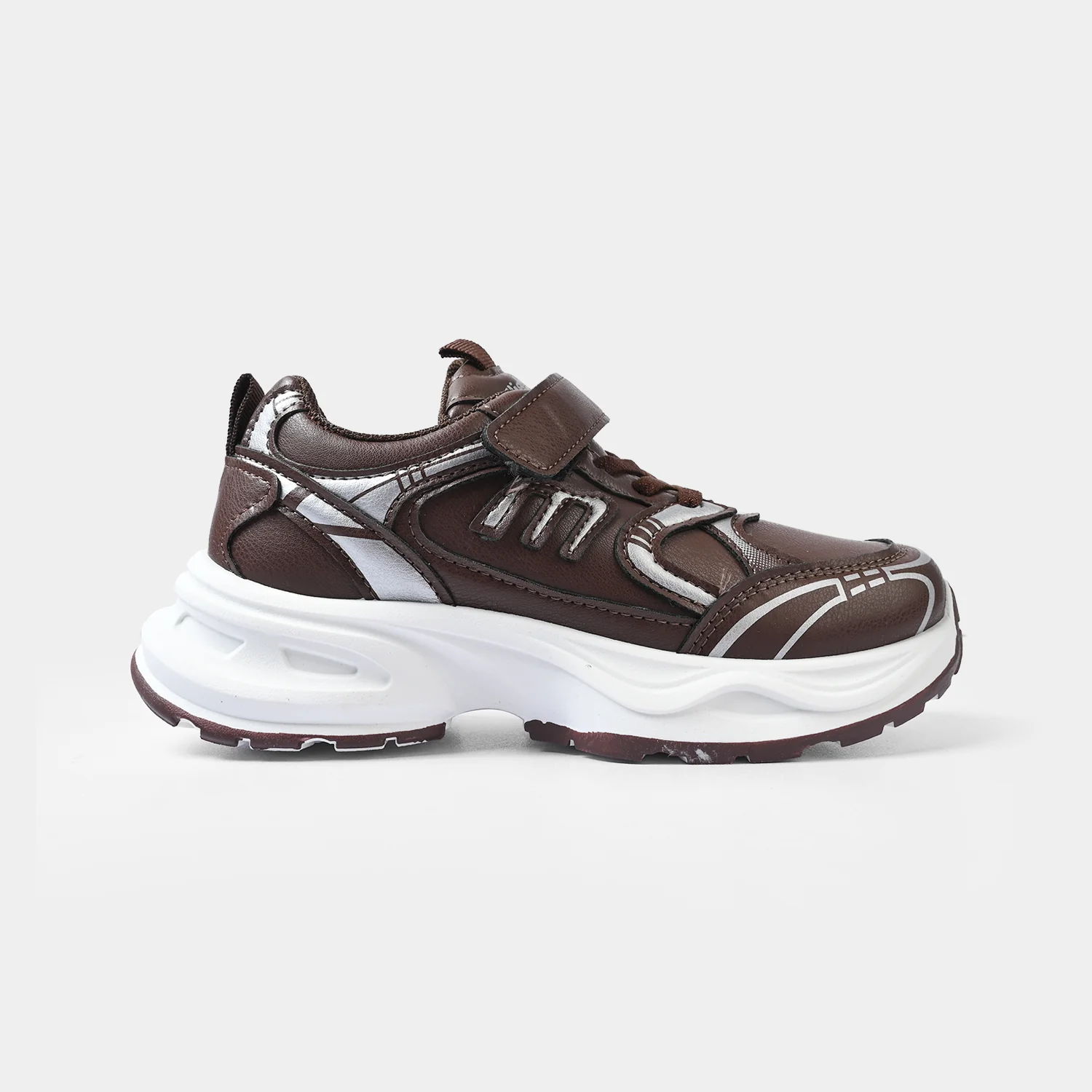 Boys Sporty Velcro Joggers B705 – Coffee - Image 4