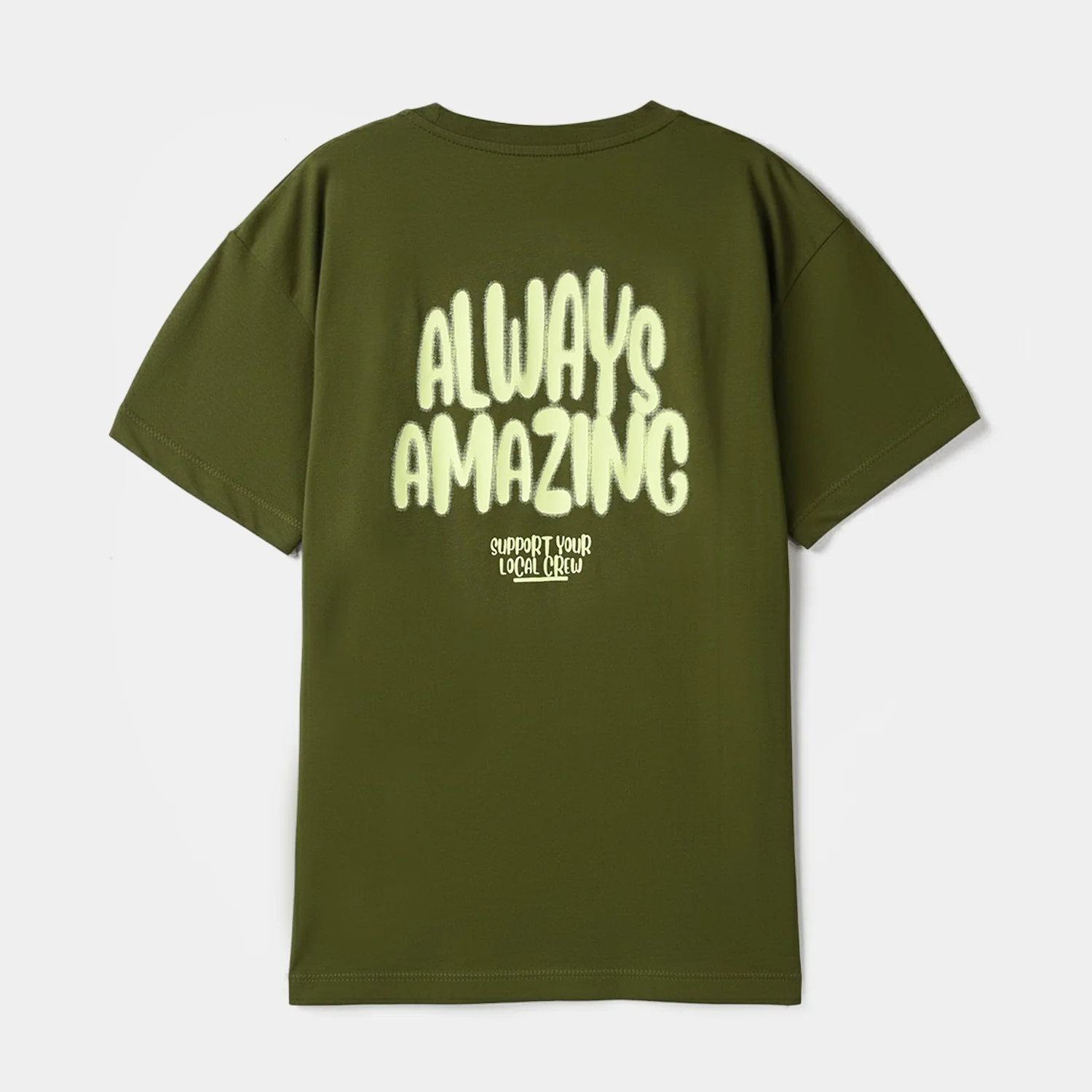Boys Jersey/Terry  T-Shirt Always - Olive Green - Image 5