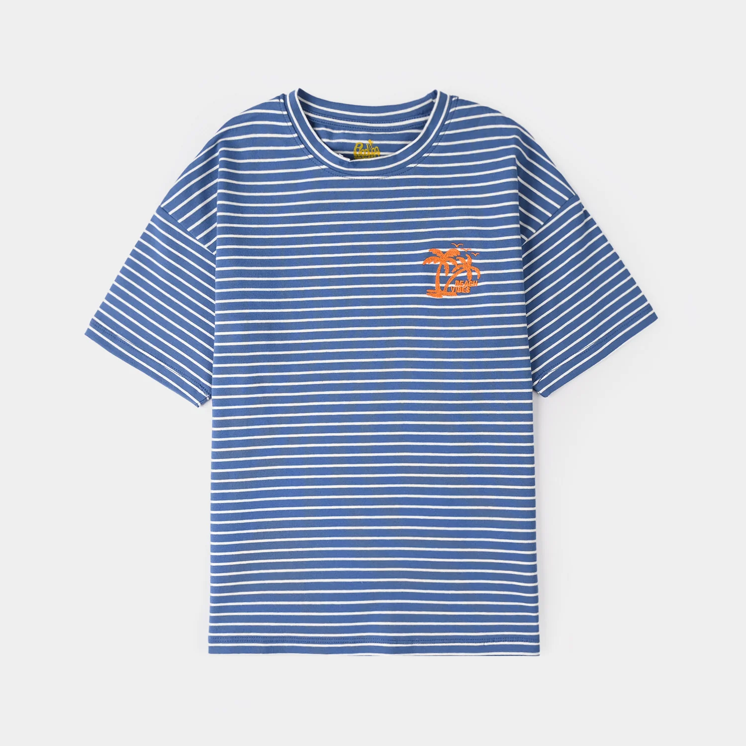 Boys Yarn Dyed Striped T-Shirt - Blue