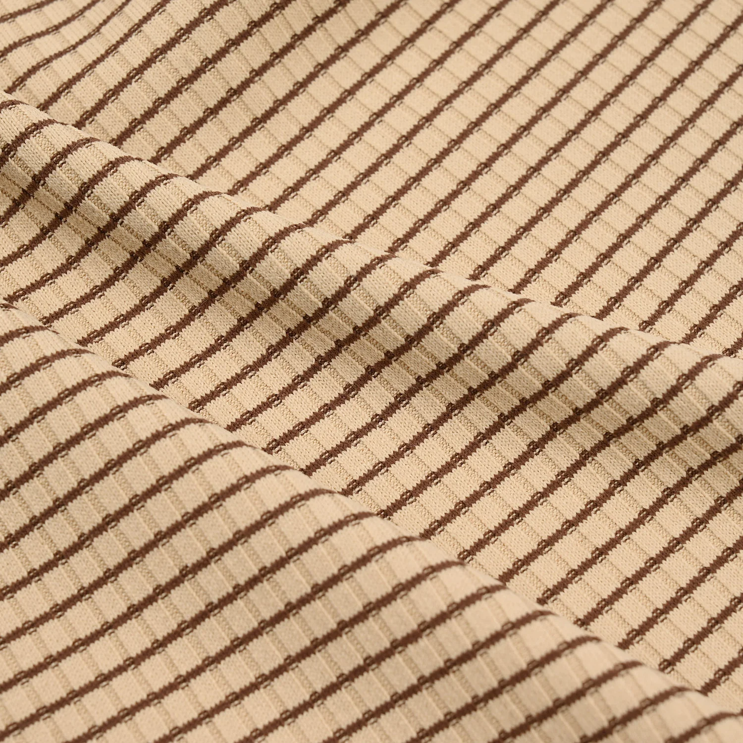 Boys 2x1 Rib Striped T-Shirt – Brown - Image 3