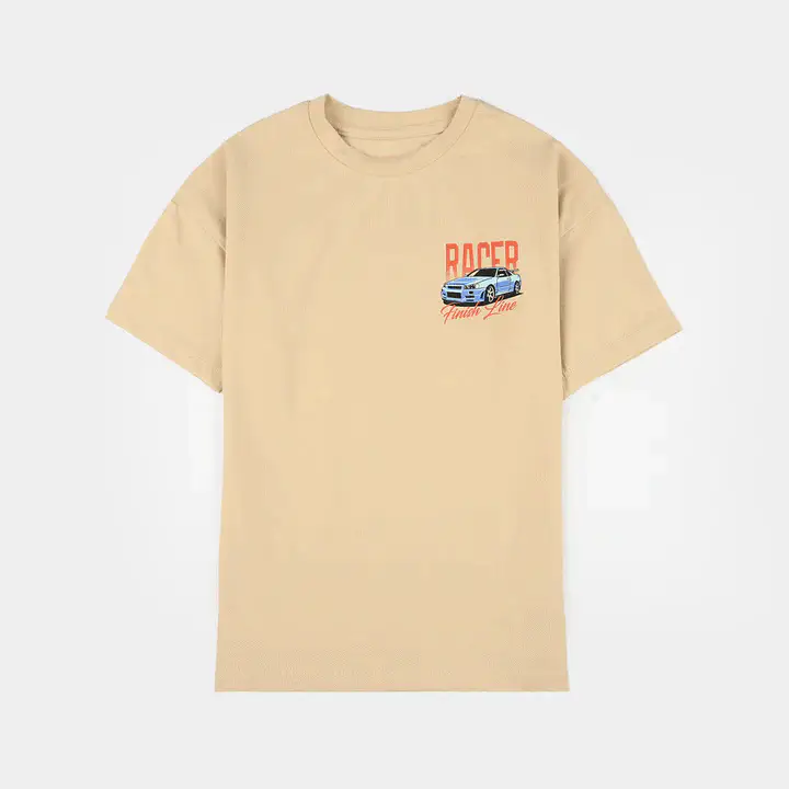 Boys Lycra Jersey T-Shirt (Legendary Racer) - Beige