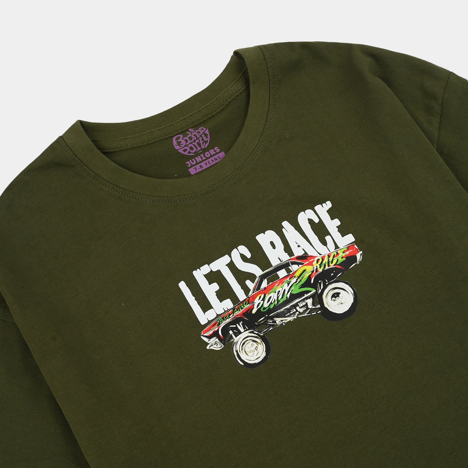 Boys Jersey/Terry T-Shirt (Lets Race) - Green - Image 3