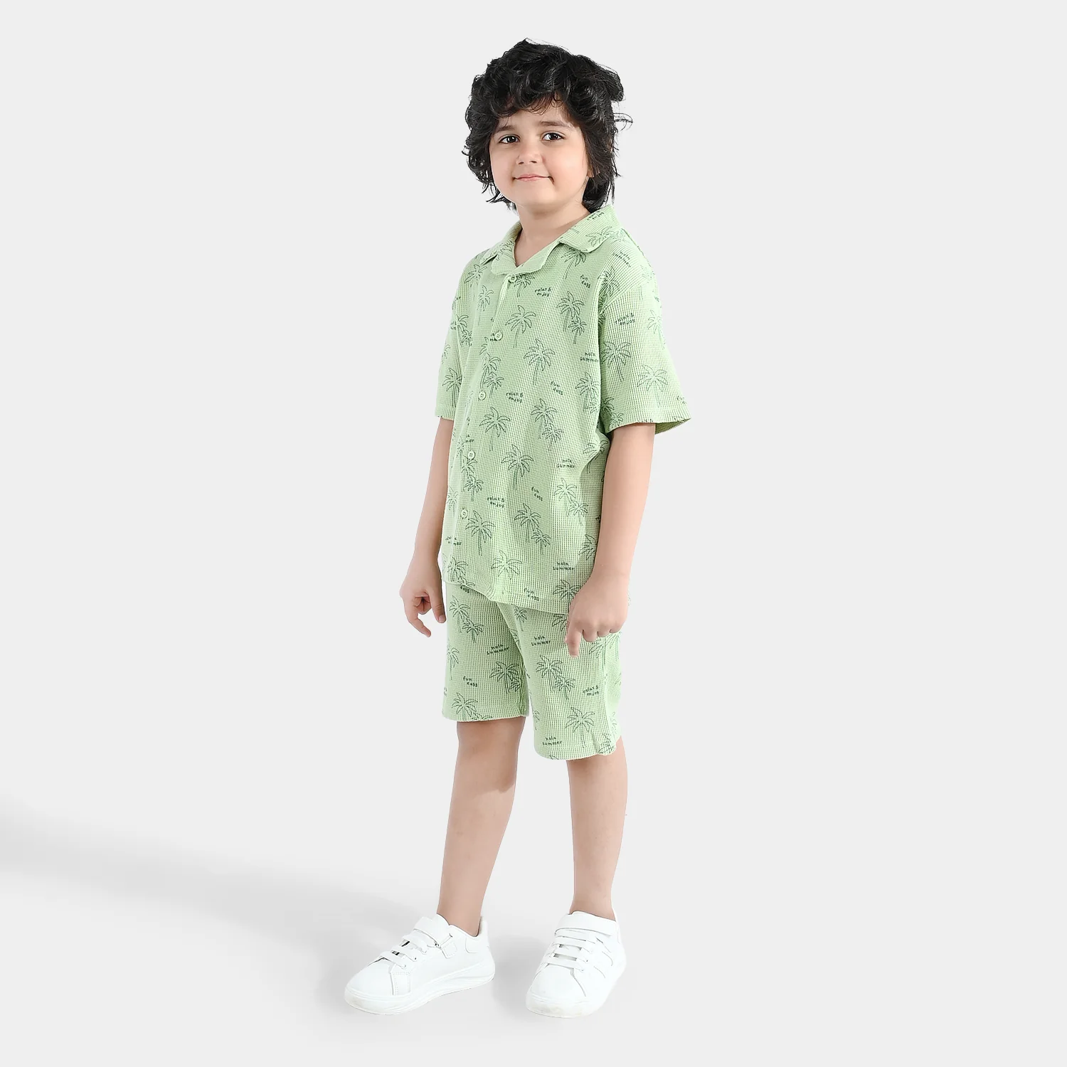 Boys Thermal 2 Piece Suit Palm Tree- Green - Image 2