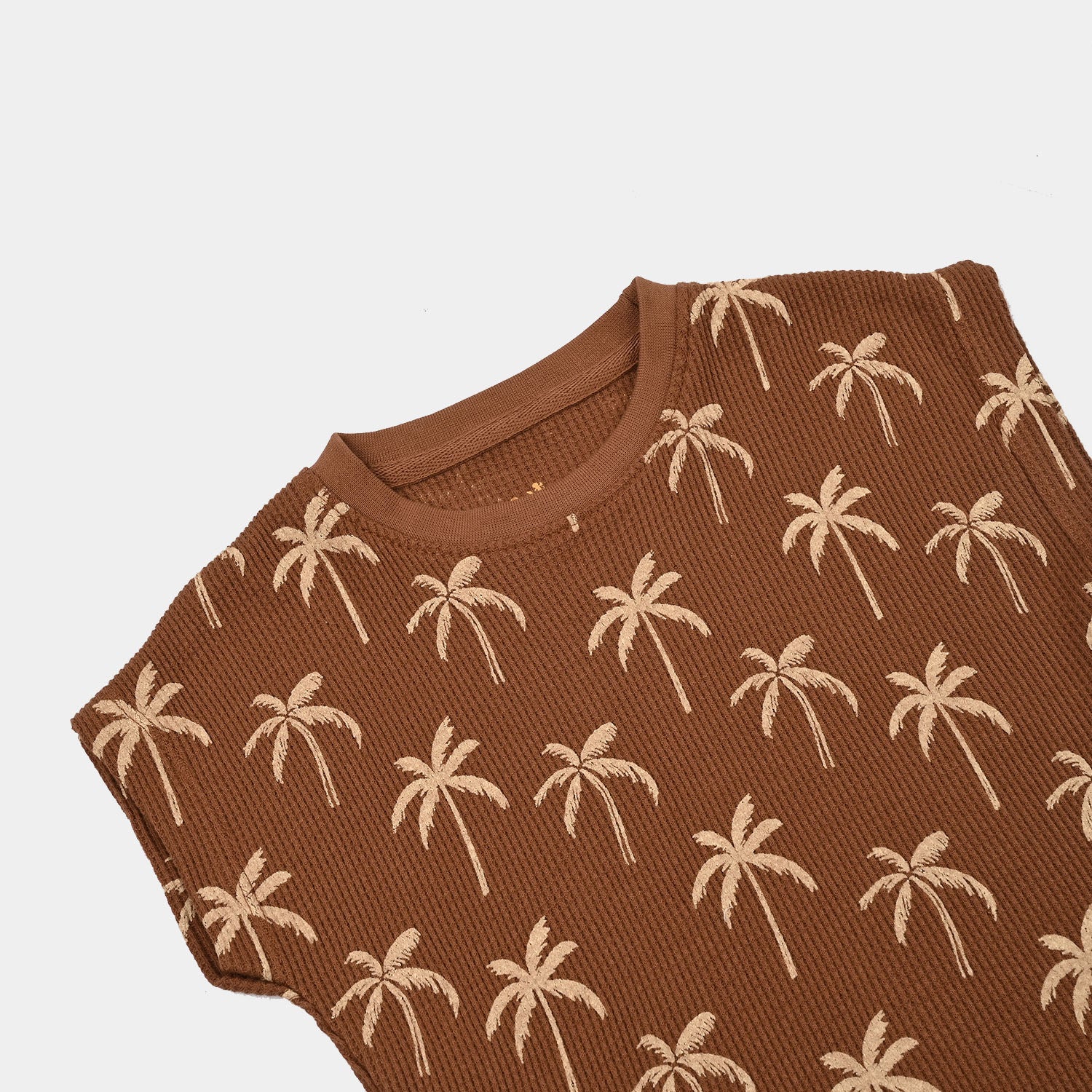 Boys Thermal Sando Palm Tree-Brown - Image 2