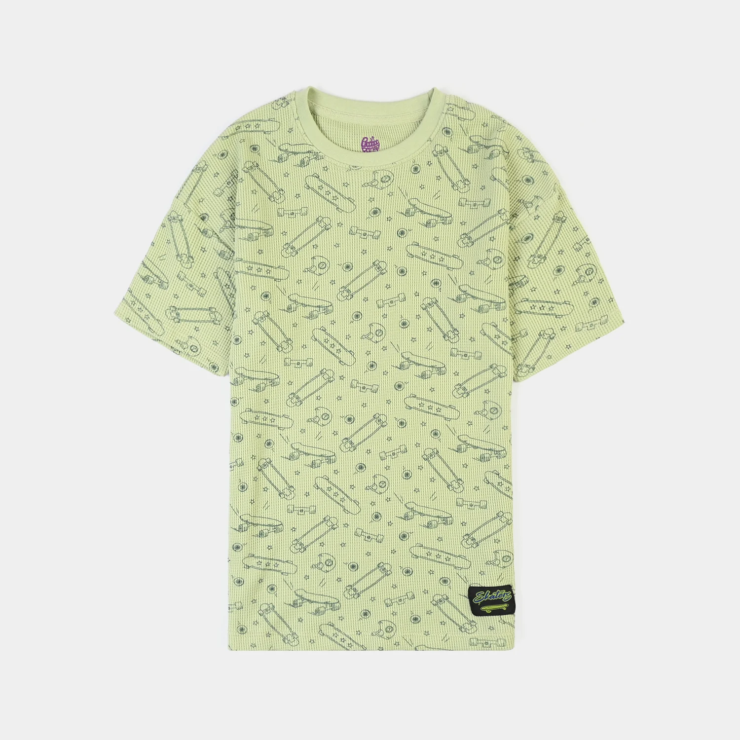 Boys Thermal T-Shirt Palm Tree & Van - Green