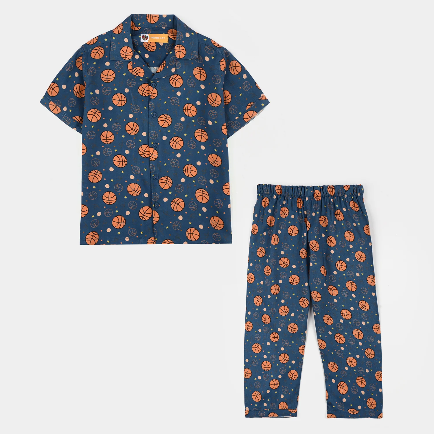 Boys Viscose Nightwear  Basketball -Teal Blue - Image 5
