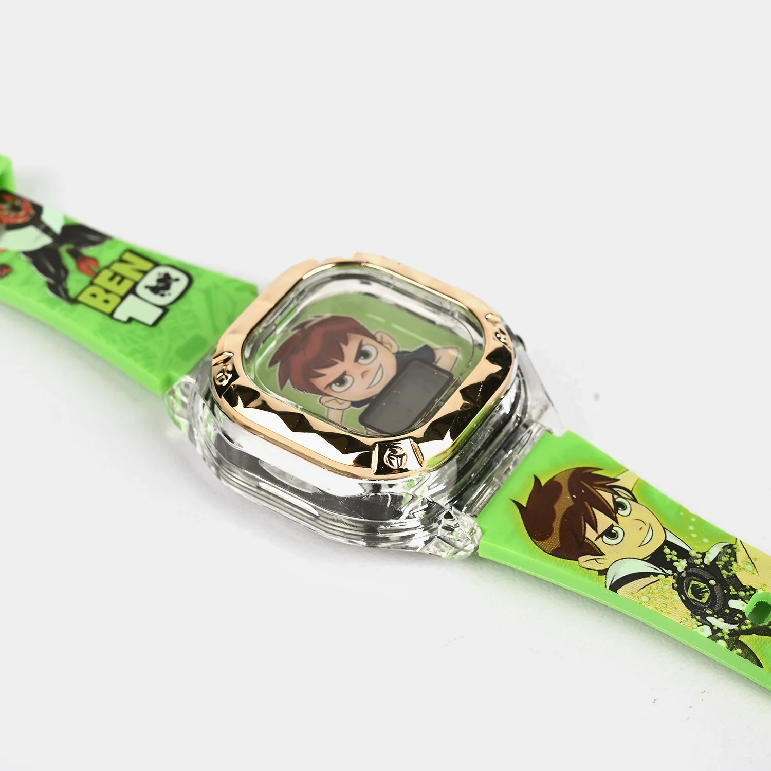 Boys Character Wristwatch Square Golden Border With Light & Sound - Image 2
