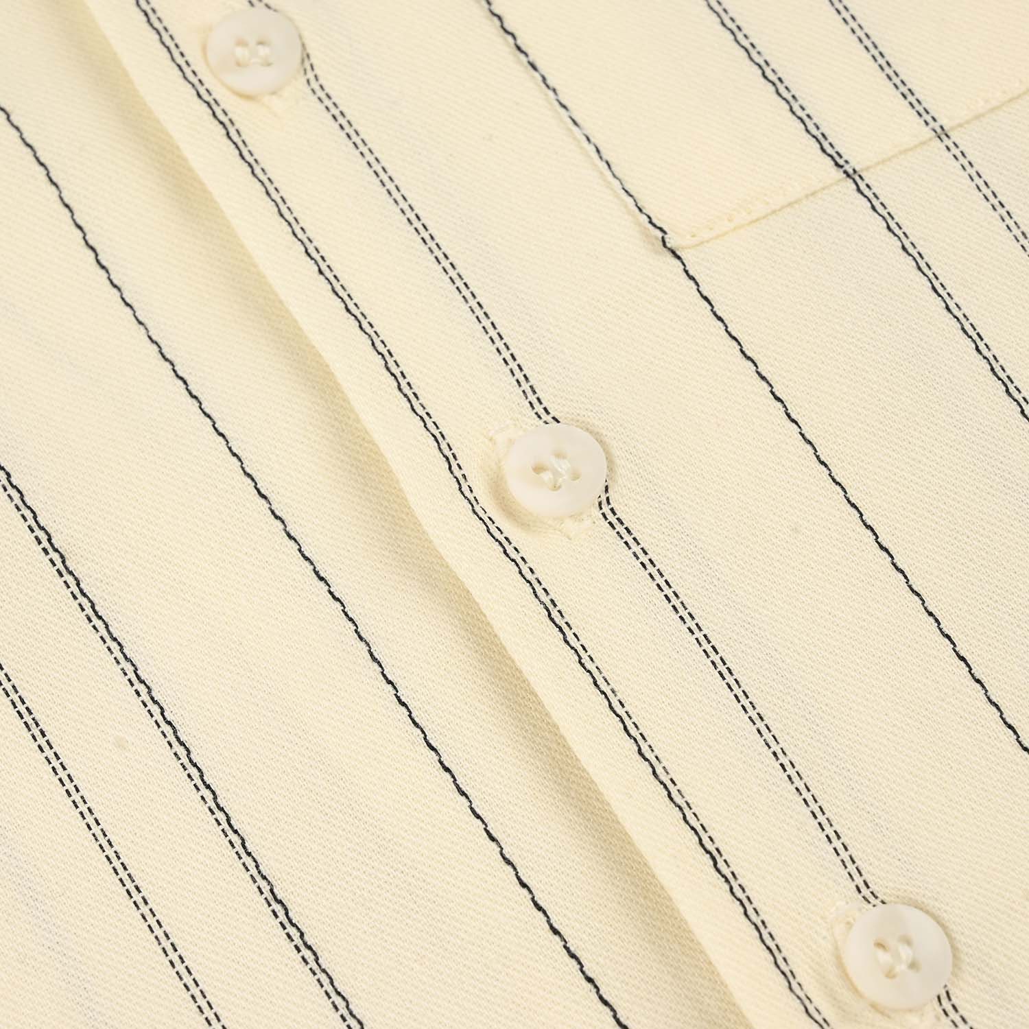 Boys Yarn Dyed Woven Suit 2 Piece (Cuban Stripe) - Off White - Image 8