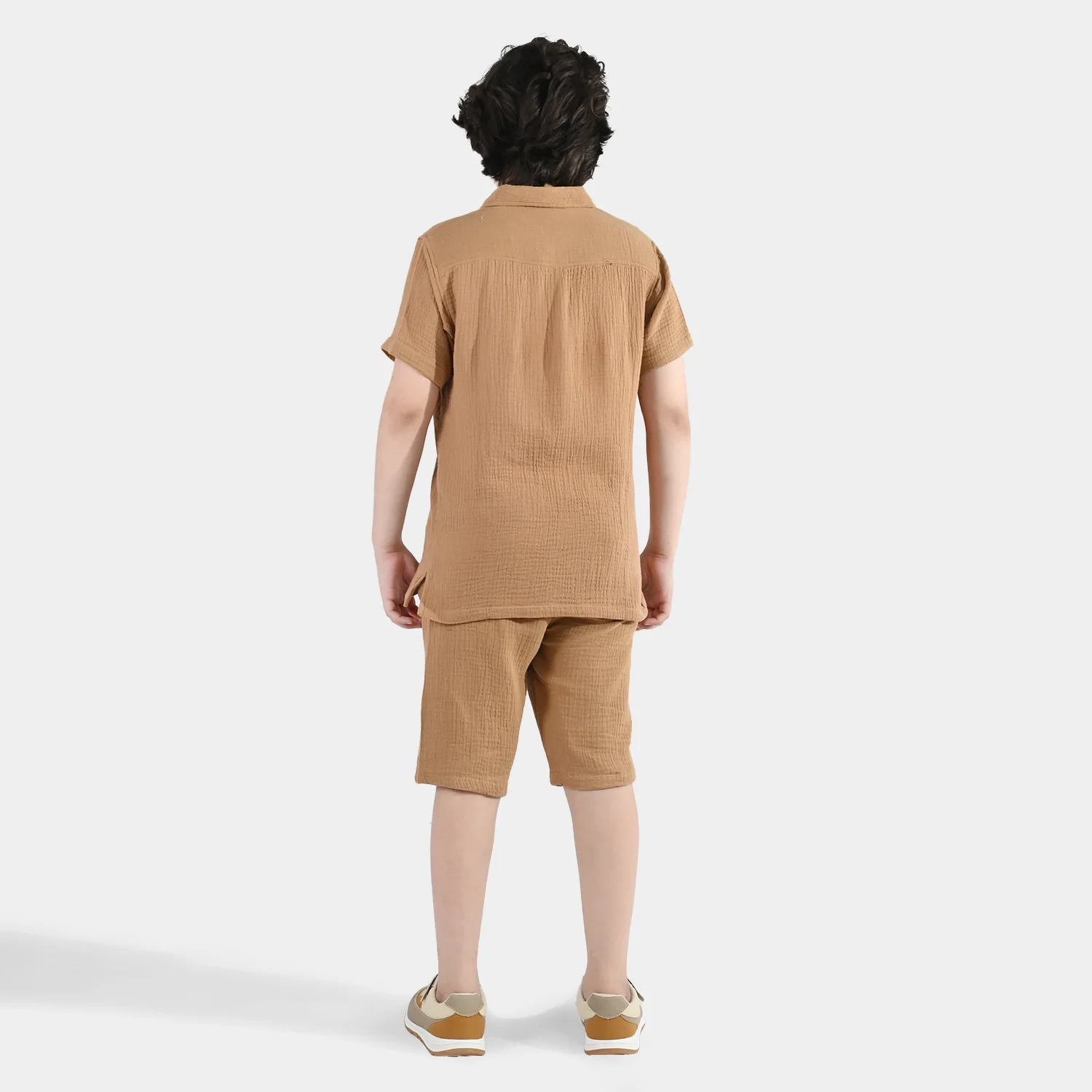 Boys Gauze Woven Suit (Skate) - Brown - Image 6