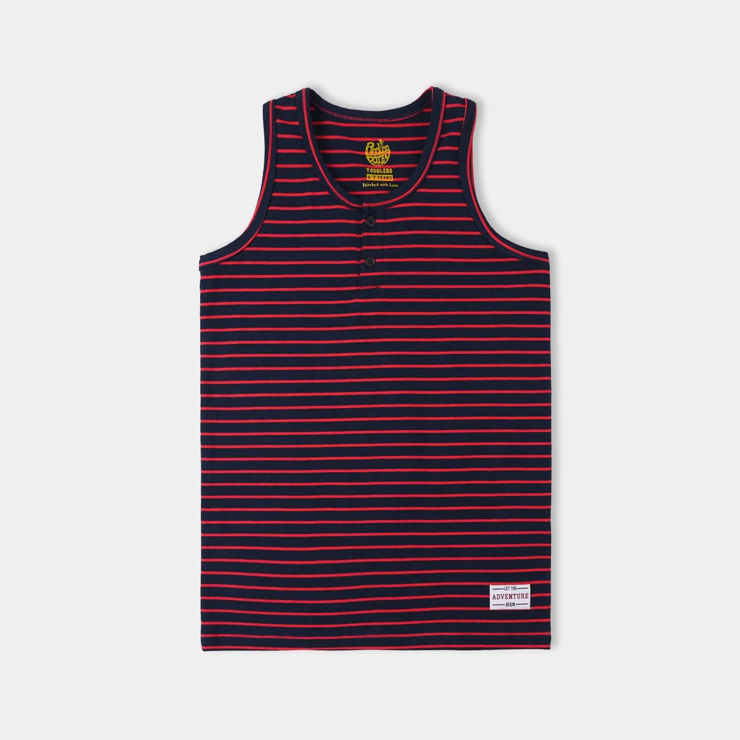 Boys Yarn Dyed Sando Adventure - Navy