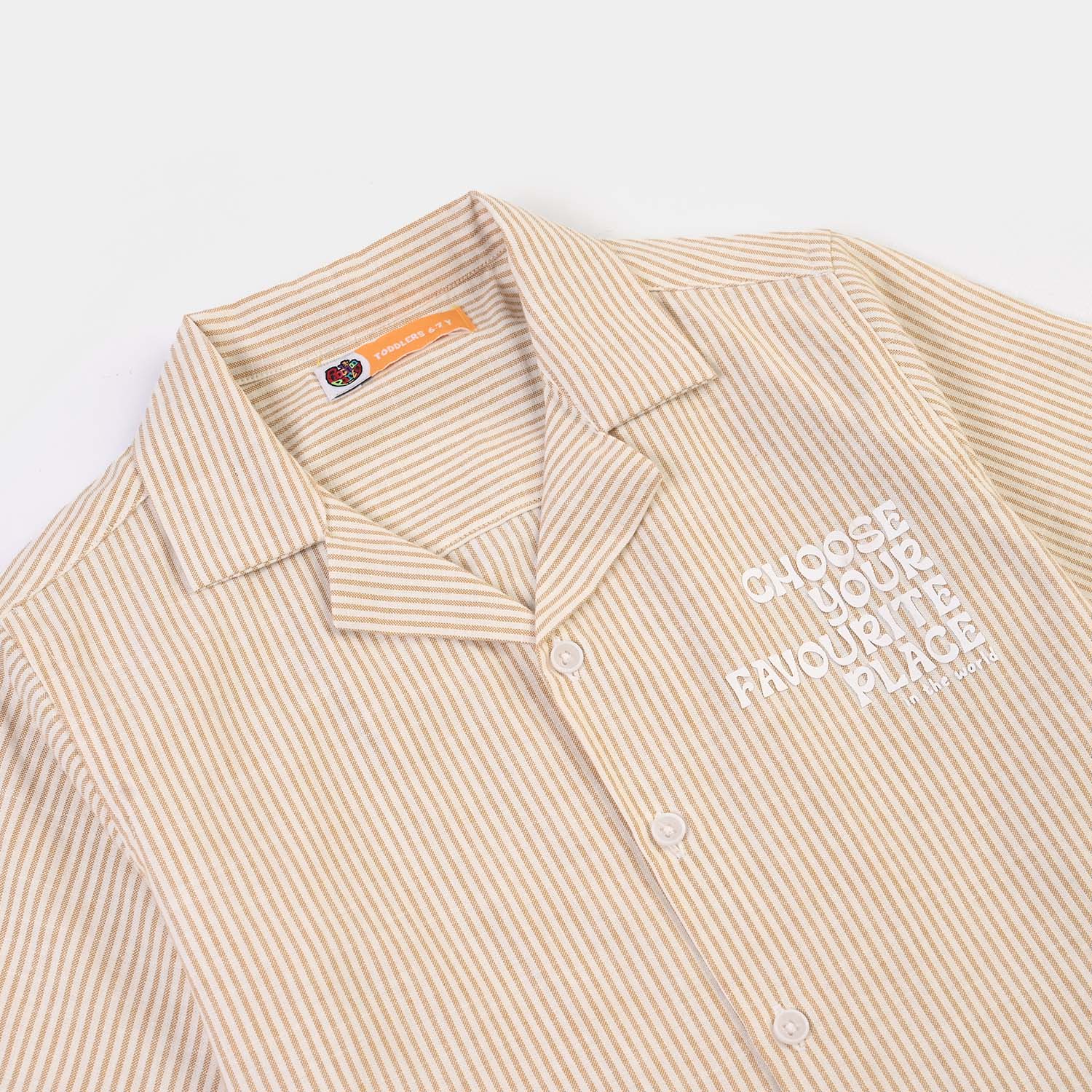 Boys Yarn Dyed Shirt (Favourite Place) - Stripe - Image 2