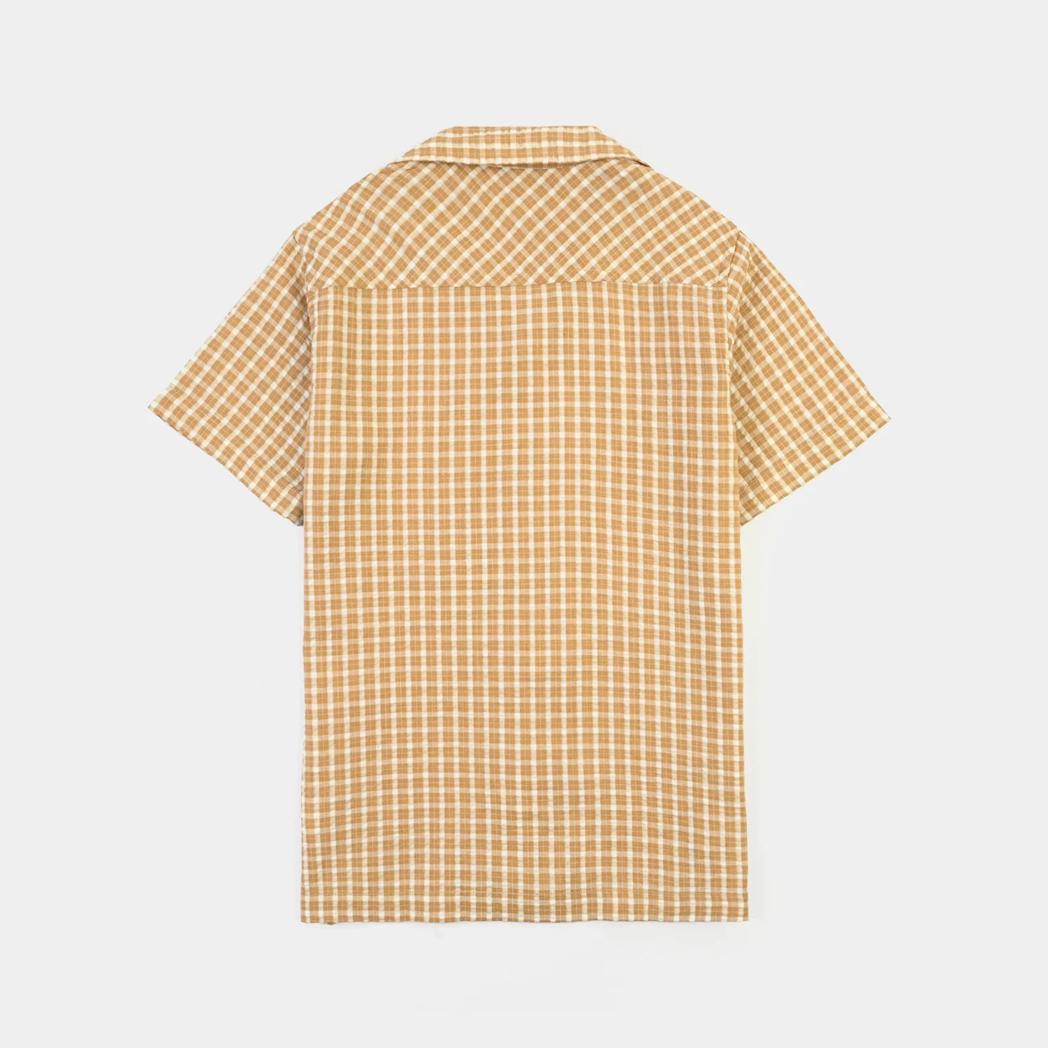 Boys Yarn Dyed Shirt (Good Time Ahead)-BROWN - Image 4