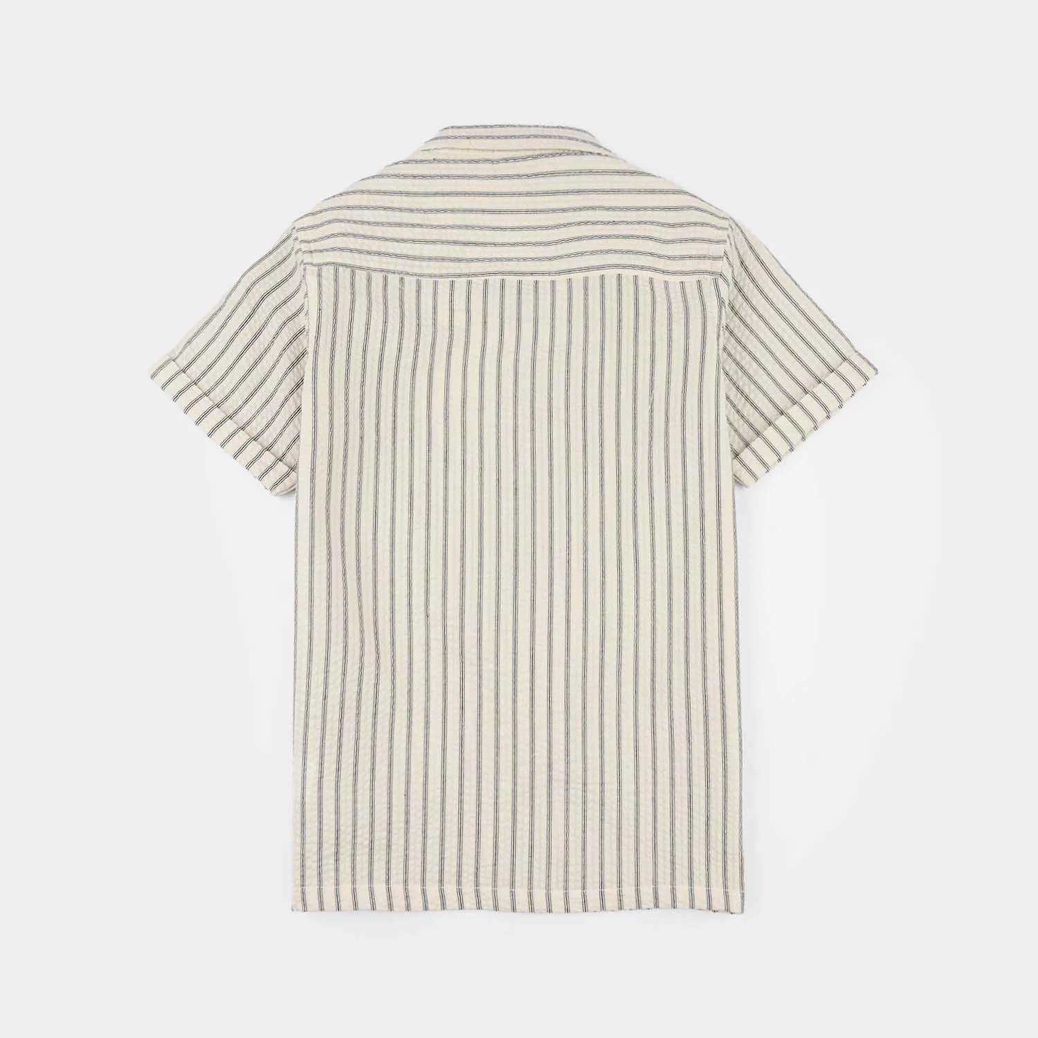 Boys Yarn Dyed Shirt - White - Image 4