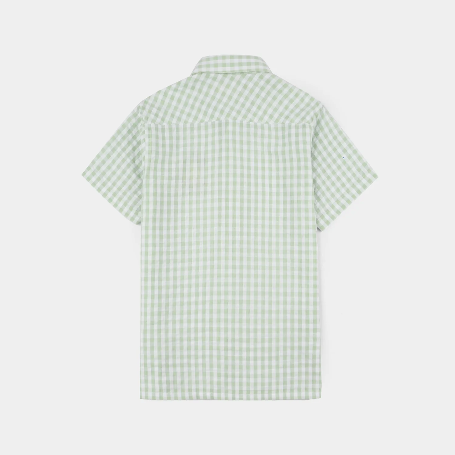 Boys Yarn Dyed Shirt (Check) - Green - Image 4