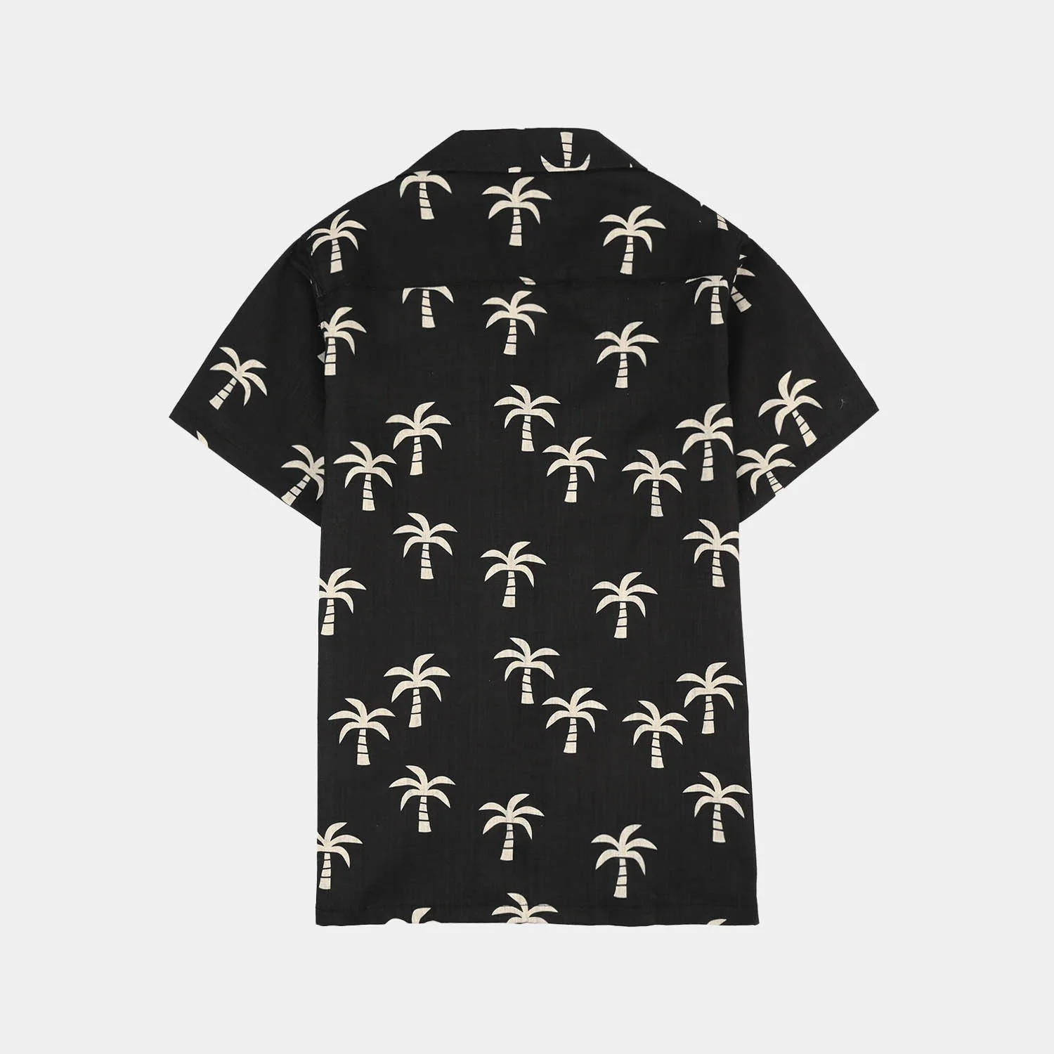 Boys Yarn Dyed Shirt (Palm Tree)-BLACK - Image 4