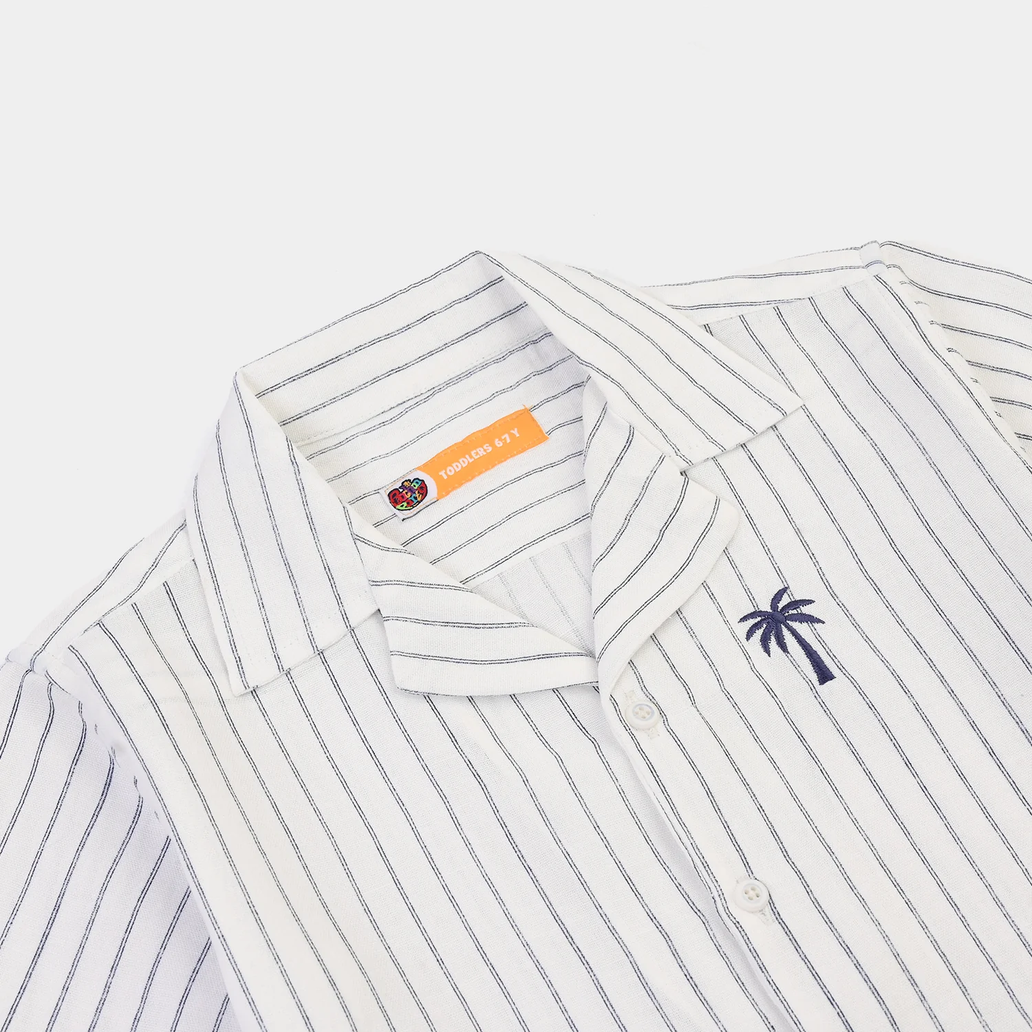 Boys Yarn Dyed Shirt (Salty Vibes)-WHITE - Image 2