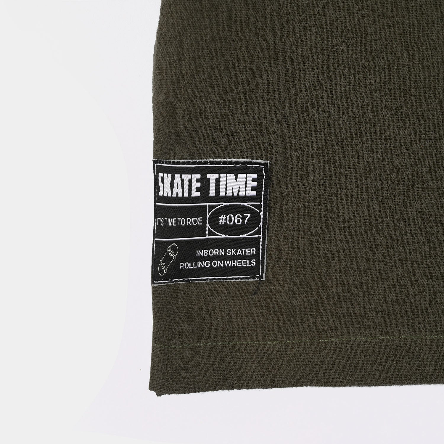 Boys Yarn Dyed Shirt (Skate Time) - Green - Image 4