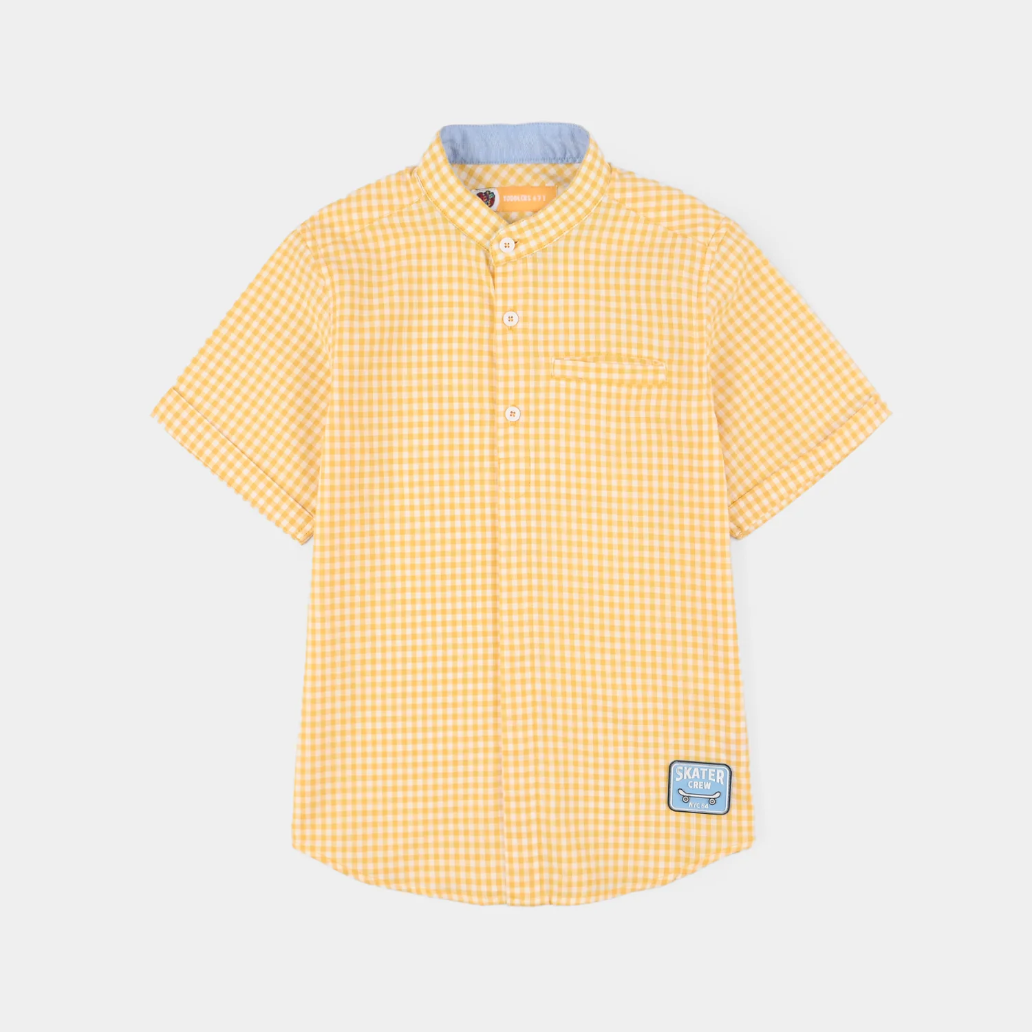 Boys Yarn Dyed Shirt (Skater Crew) - Yellow