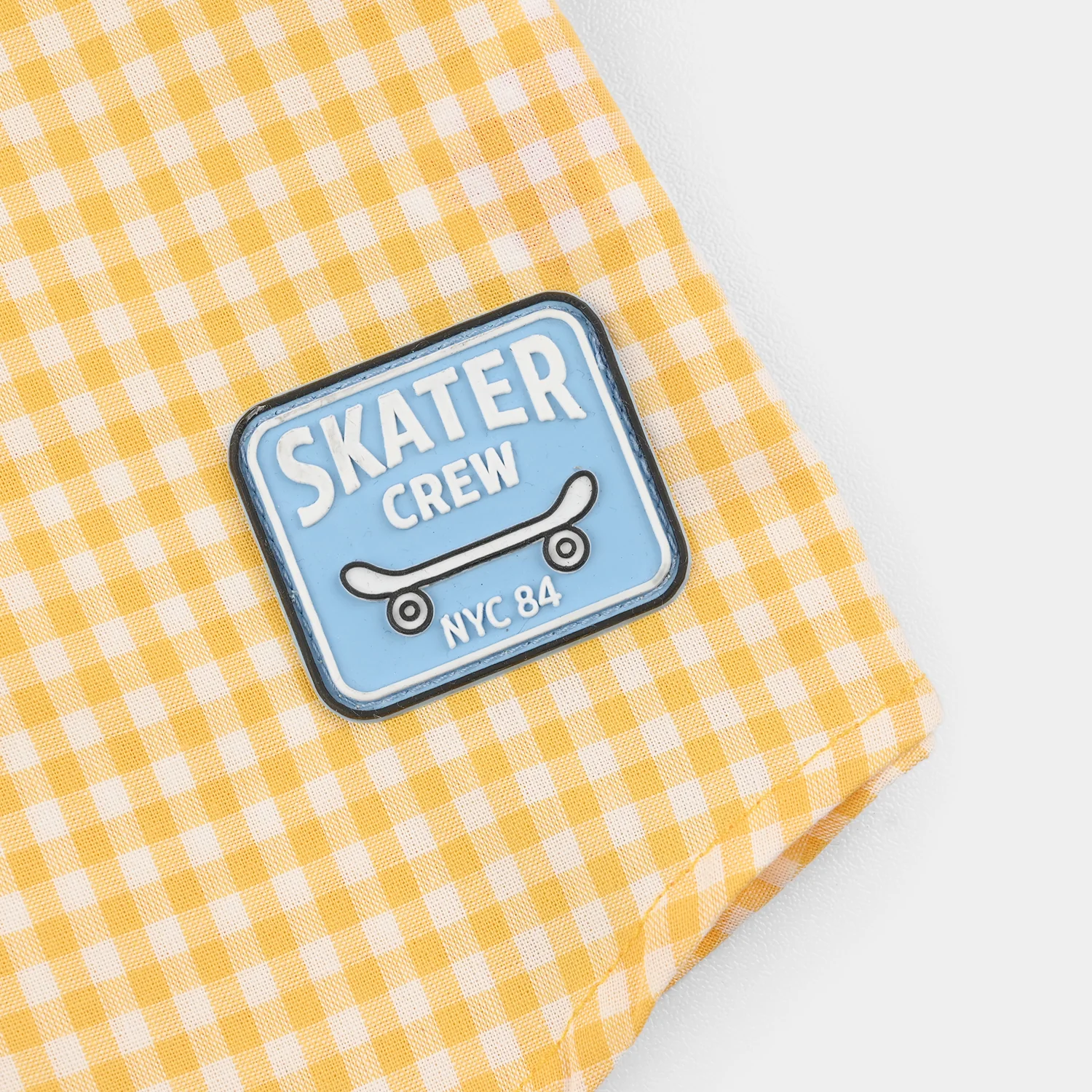 Boys Yarn Dyed Shirt (Skater Crew) - Yellow - Image 3