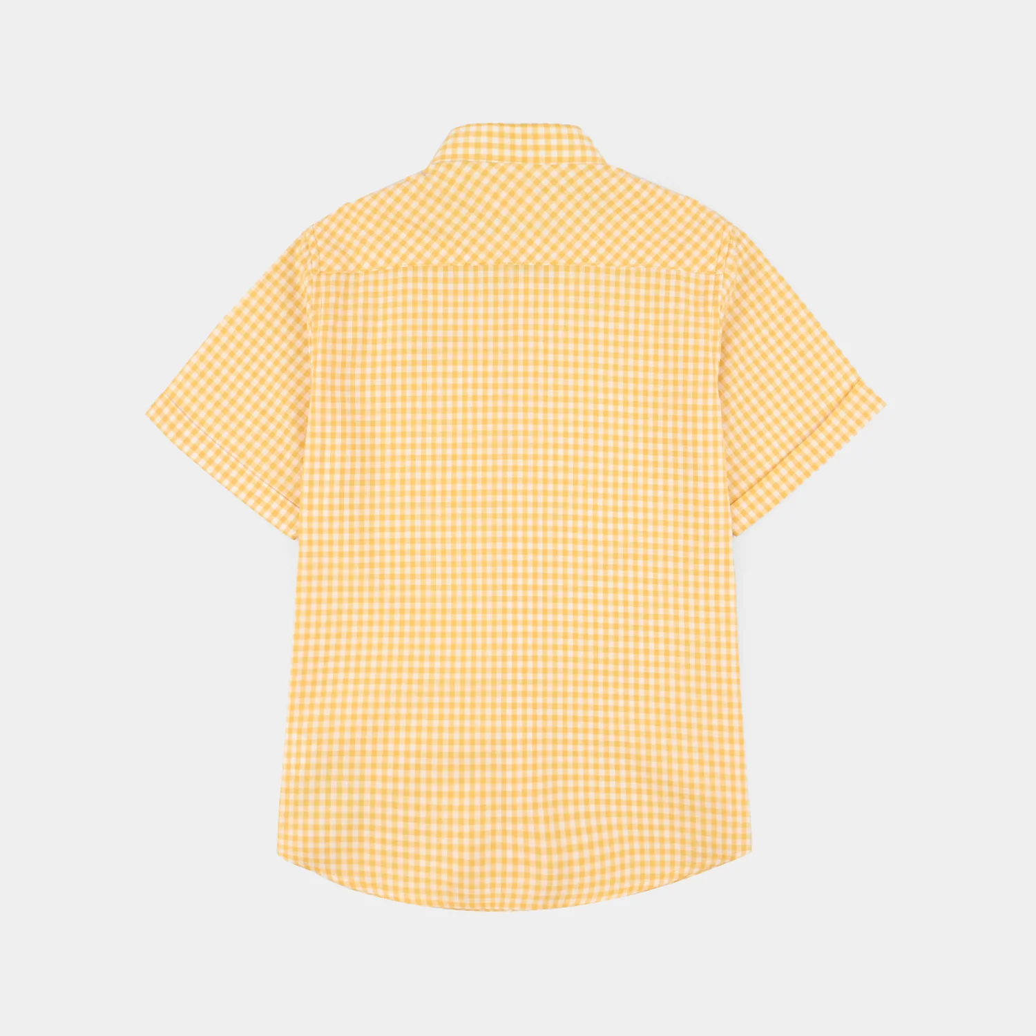 Boys Yarn Dyed Shirt (Skater Crew) - Yellow - Image 4