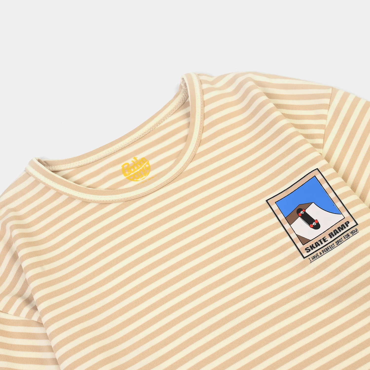 Boys Yarn Dyed T-Shirt Skate Ramp-BROWN - Image 2