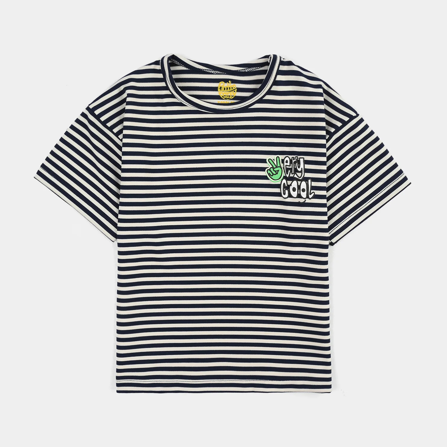 Boys Yarn Dyed T-Shirt Very Cool-Blue