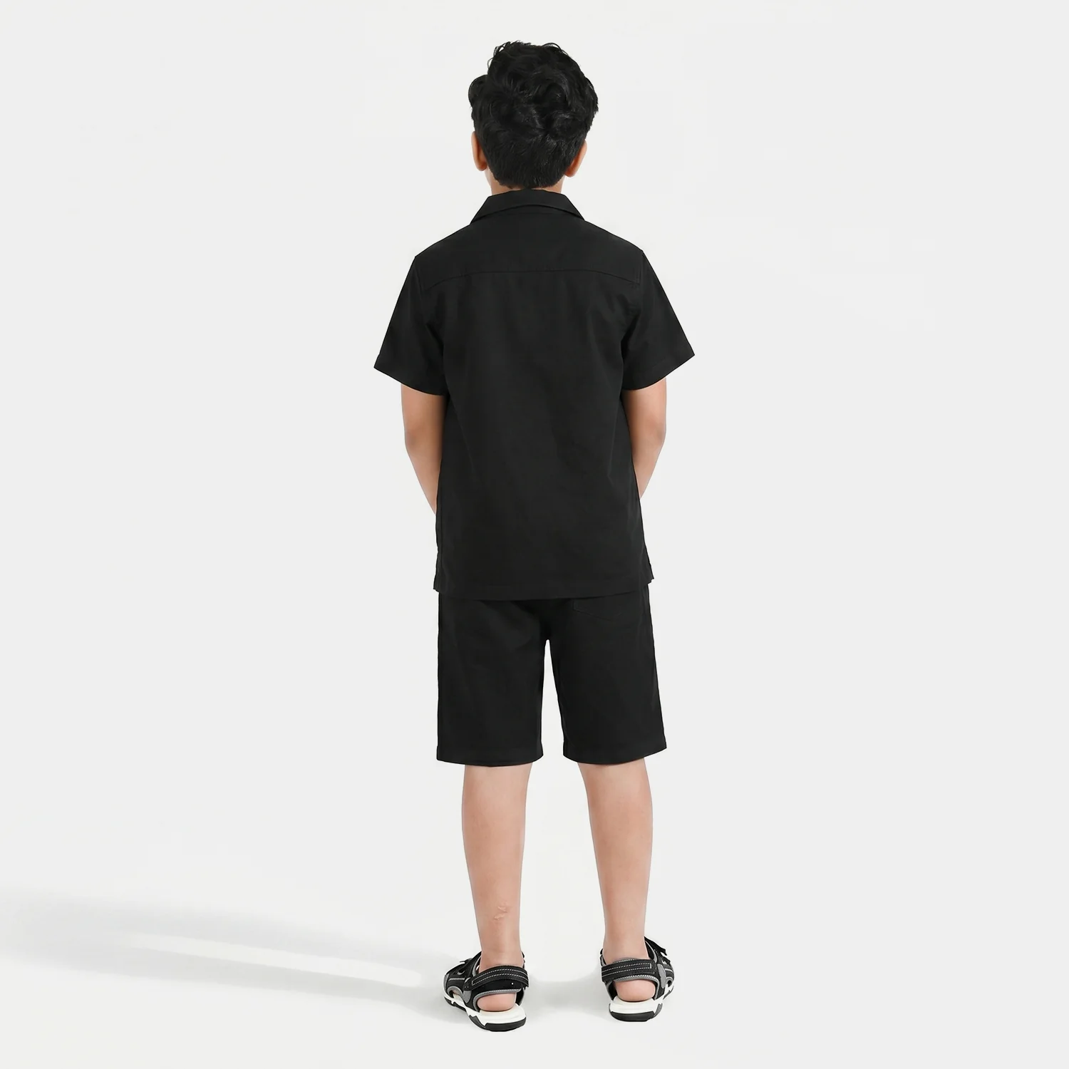 Boys Yarn Dyed Woven Suit - Black - Image 2