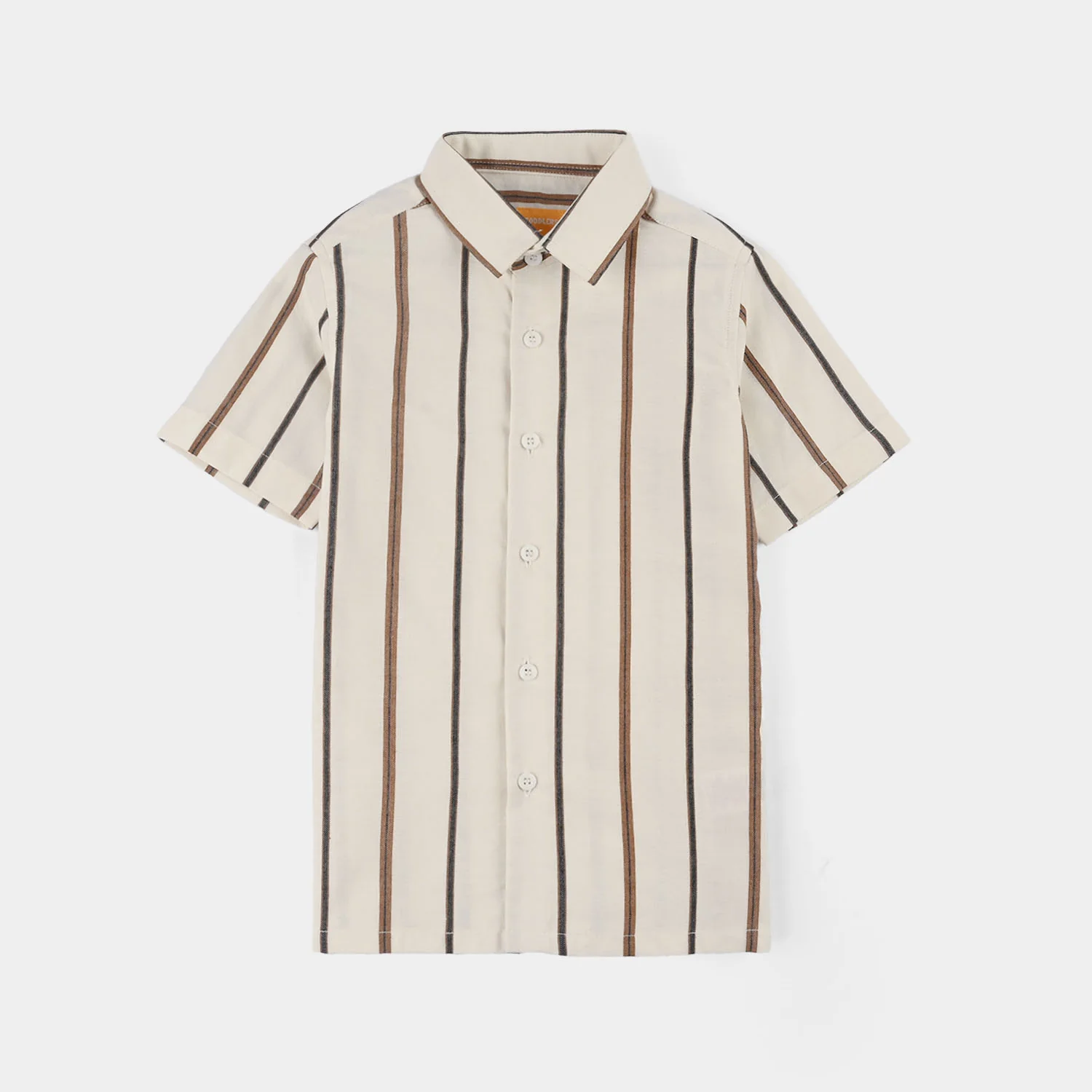 Boys Yarn Dyed Woven Suit (Striped) - Brown/Off-White - Image 4