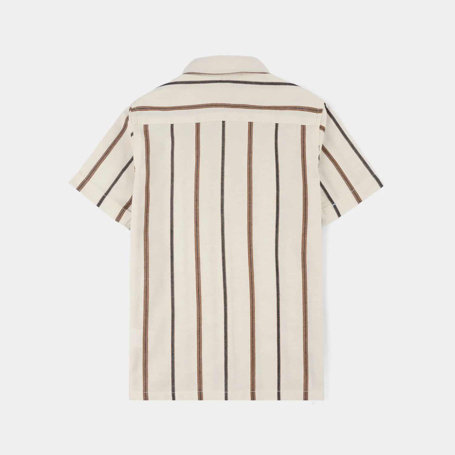Boys Yarn Dyed Woven Suit (Striped) - Brown/Off-White - Image 6