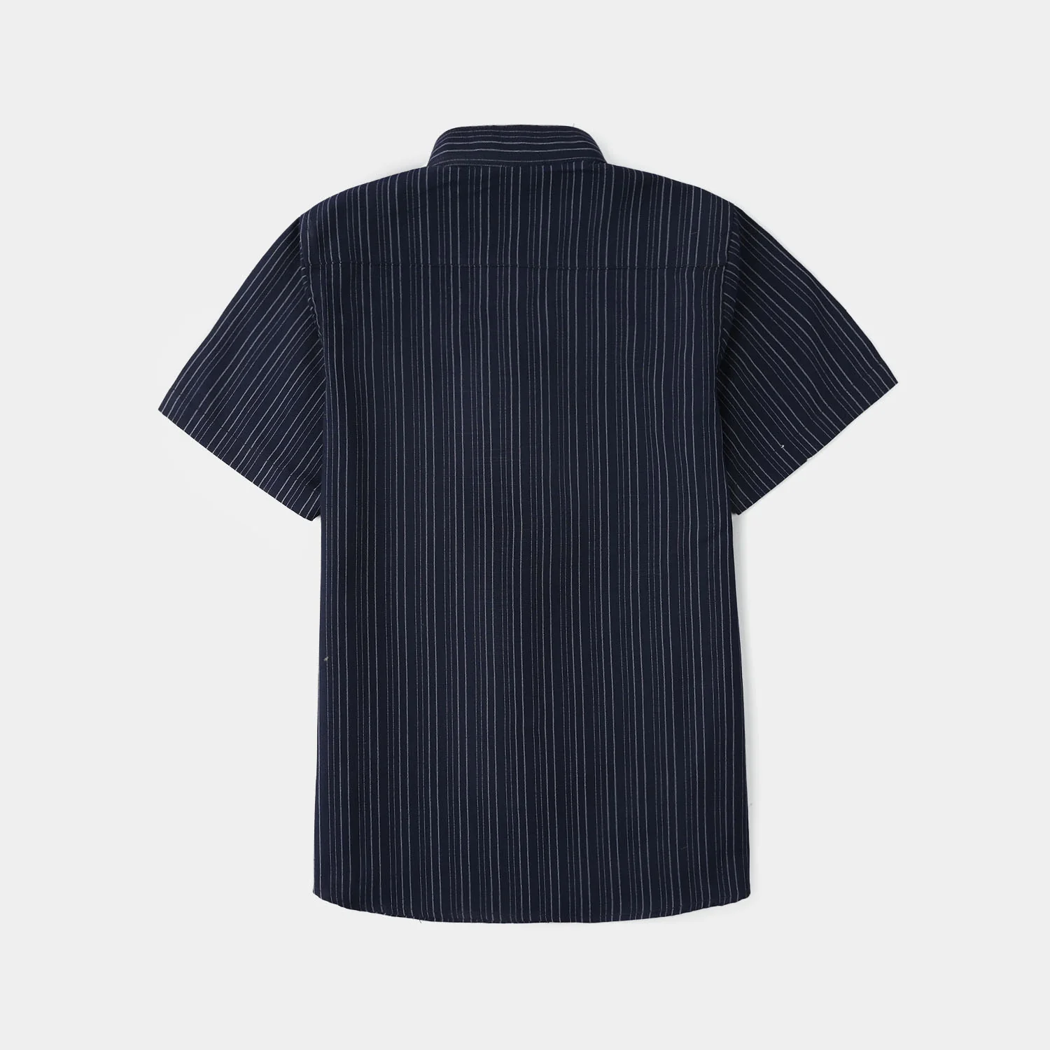 Boys Yarn Dyed Woven Suit (Off White Striper) – Navy - Image 6