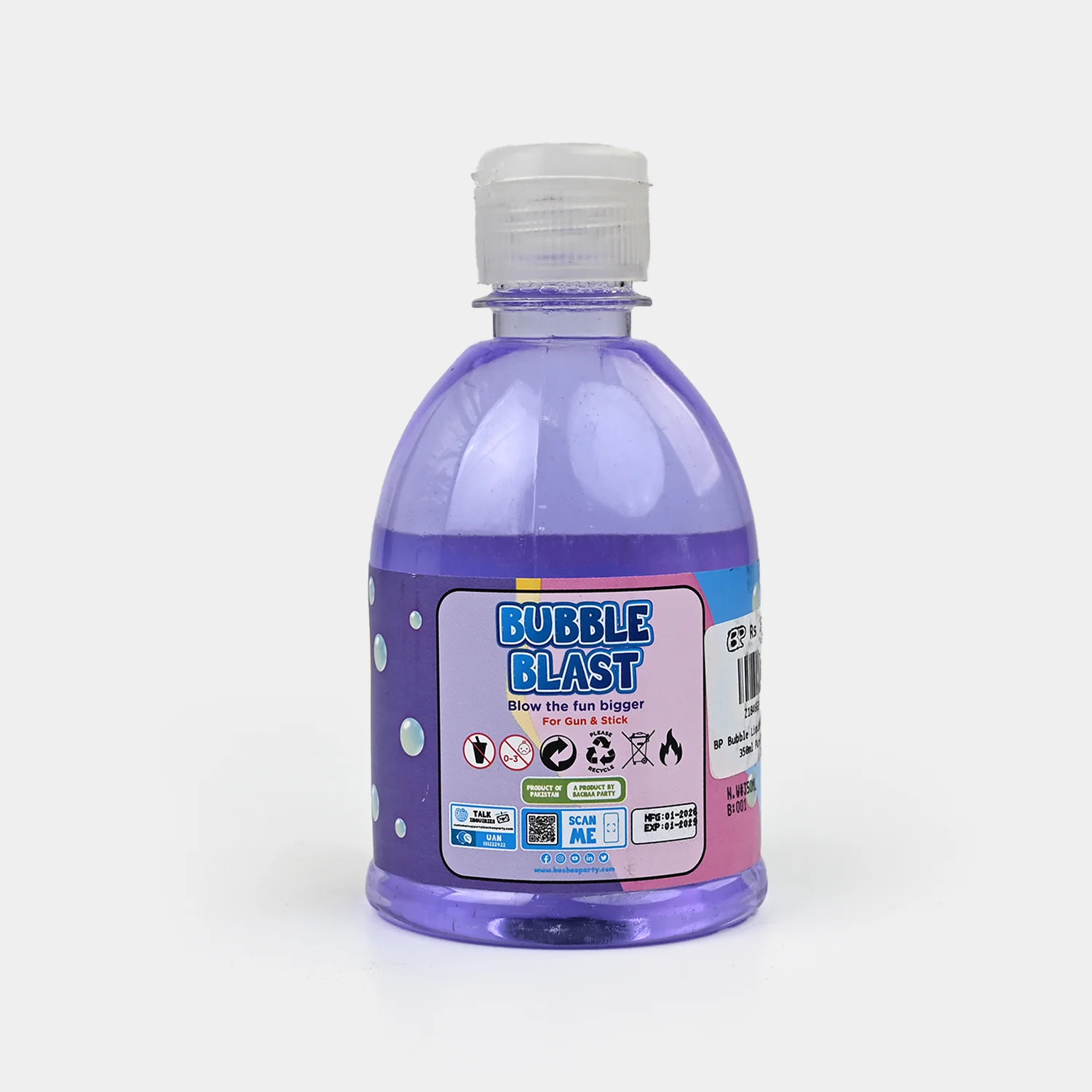 Bubble Liquid Bottle 350ml Purple - Image 3