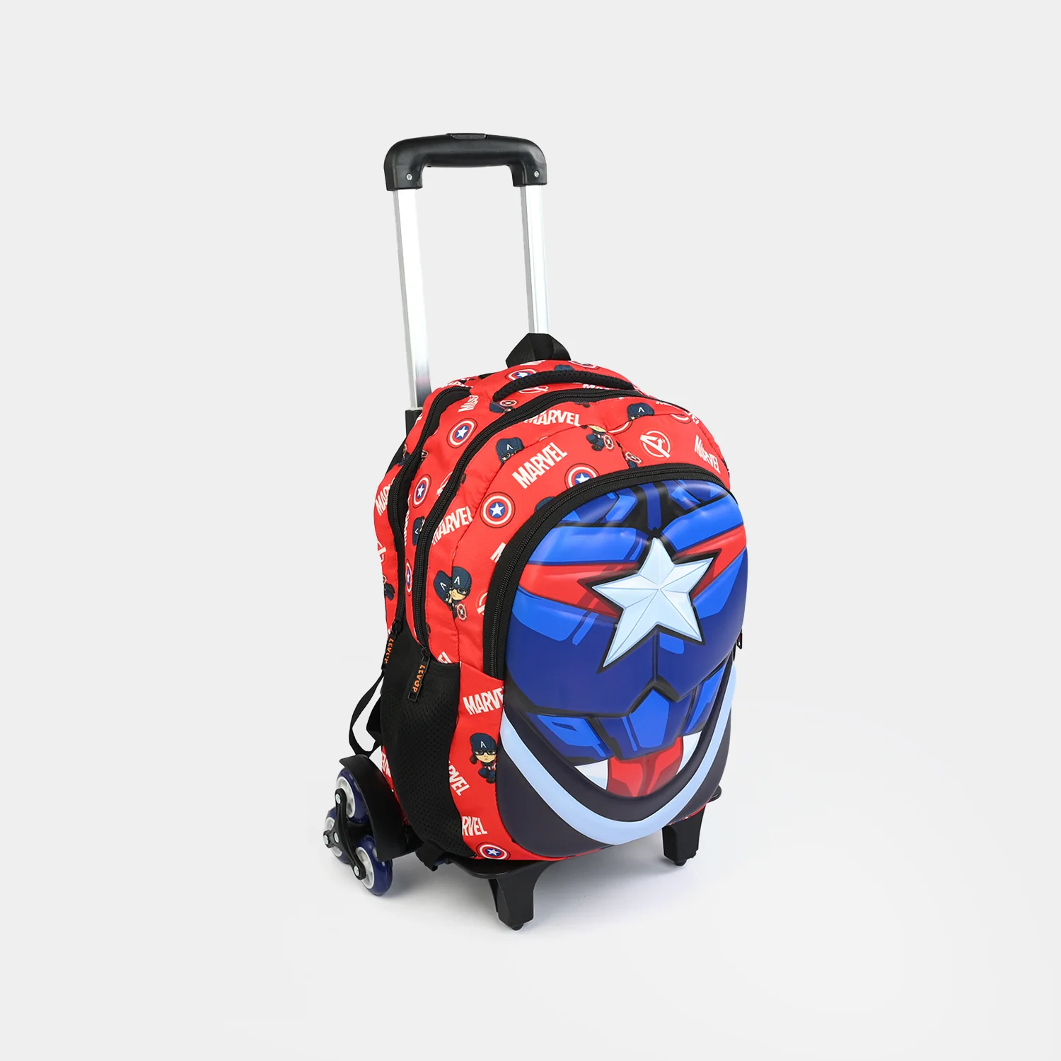 LEVUP 16" Embossed Shell Trolley Bag 3 Wheel for Kids | Grade 1-4 - Image 3