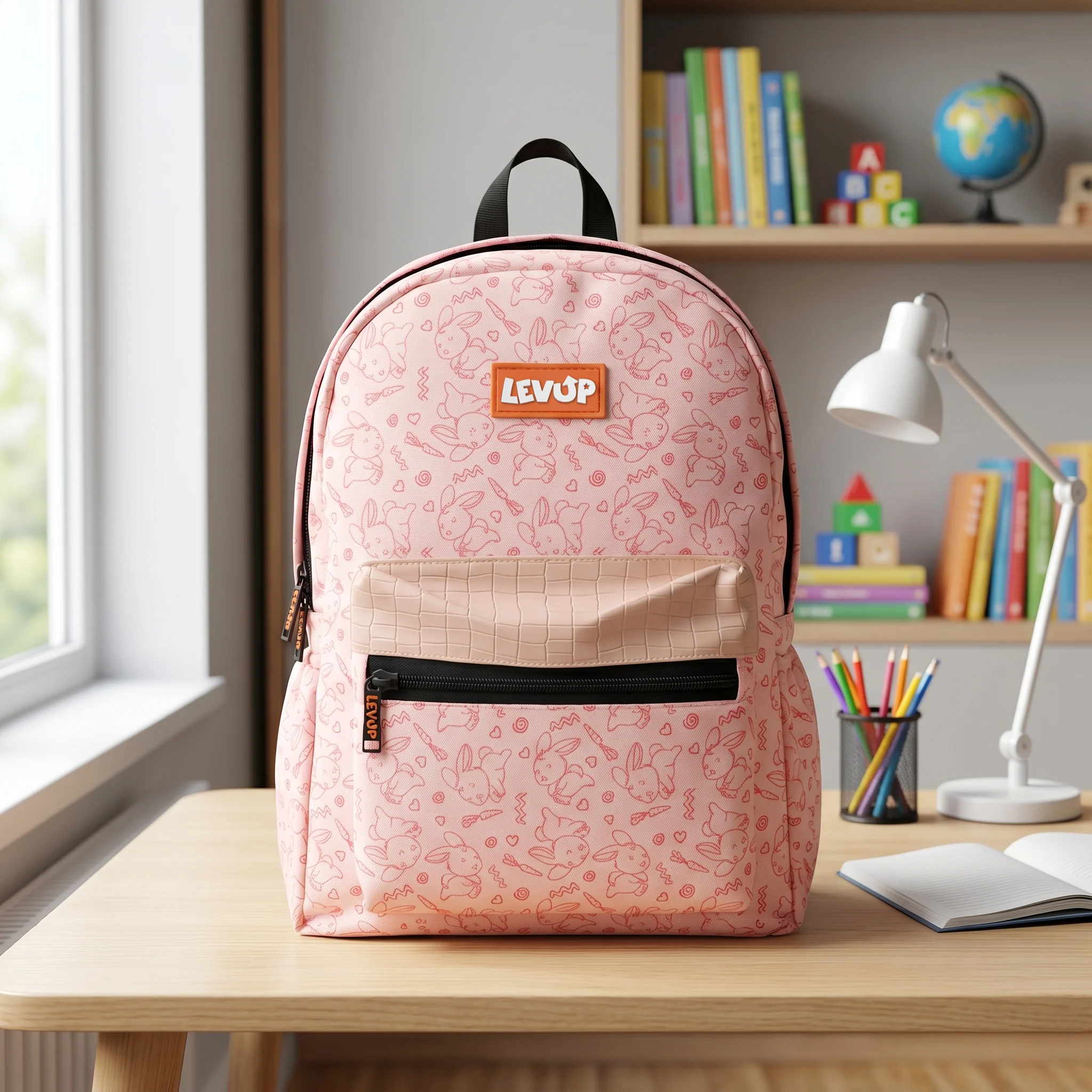 LEVUP 15" Rexine Flap Backpack for Kids | Grade KG