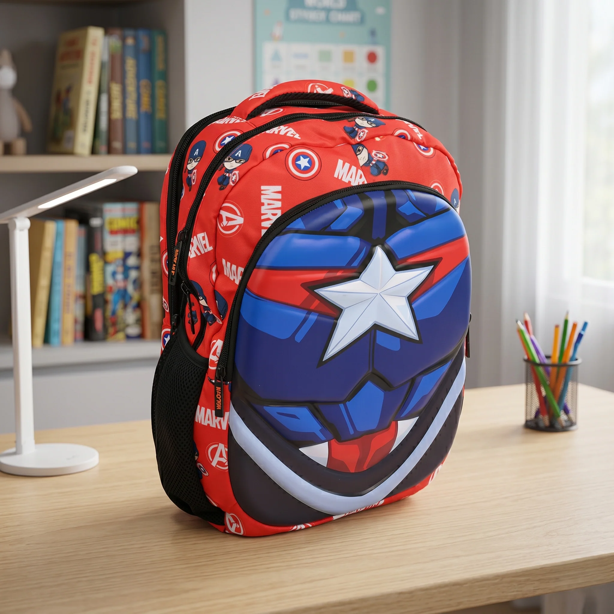 LEVUP 16" 3D Embossed Backpack for Boys | Grade 1-4