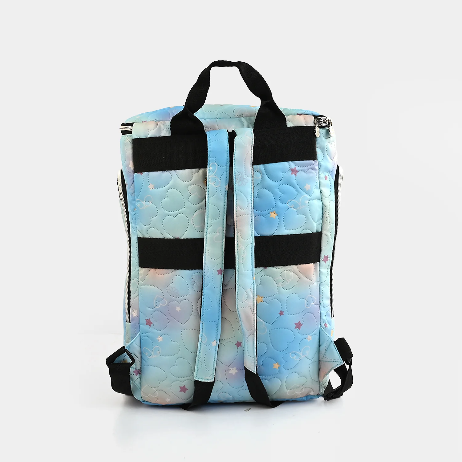 Light Blue Hearts Quilted Mother Bag - Image 4