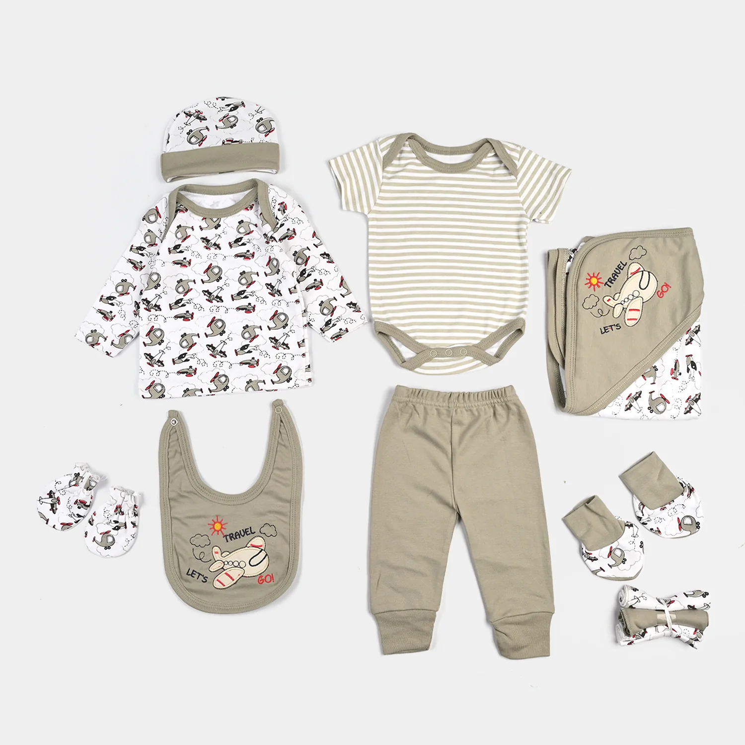 Infant Starter Set 11Pcs Helicopter Quiet Grey