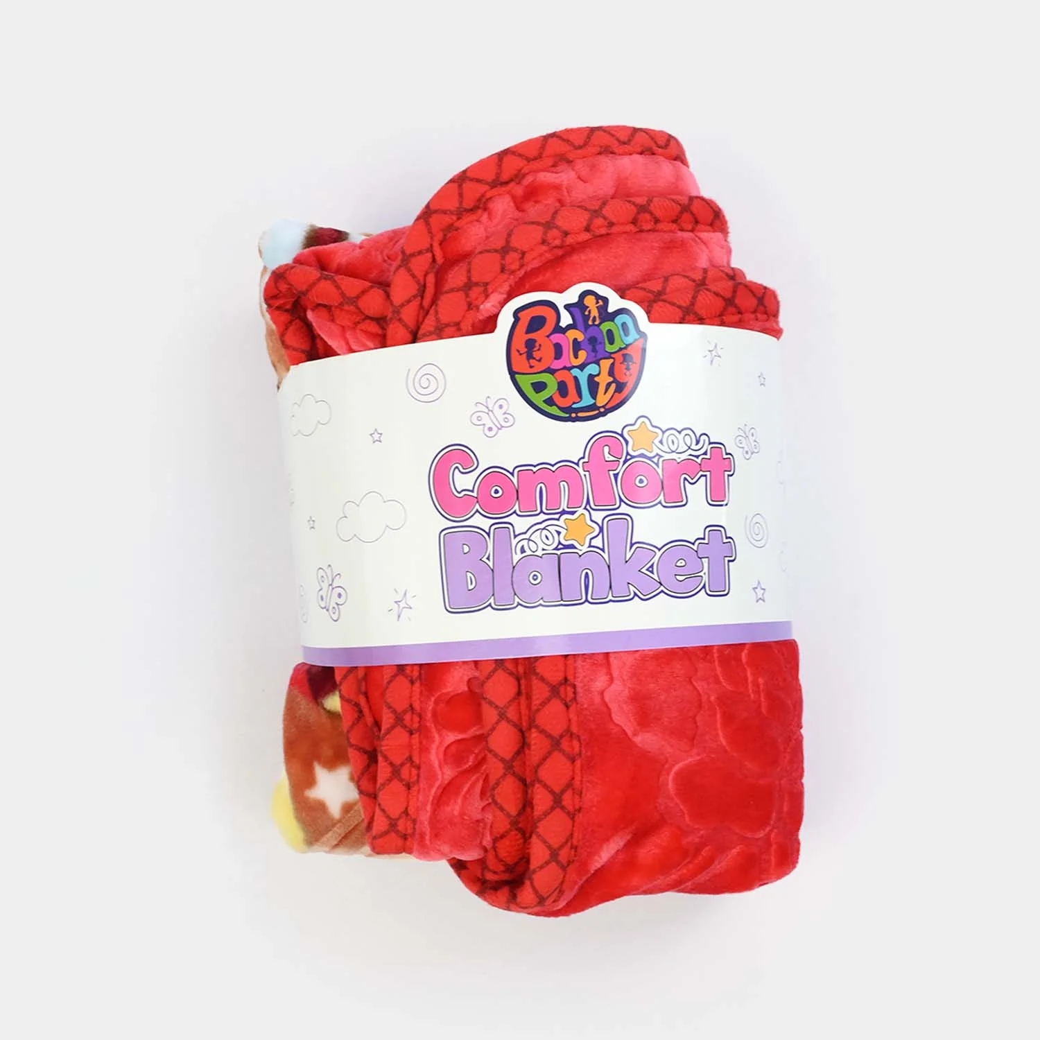 Sleepy Bear Red Cot Blanket 80x110 - Image 3