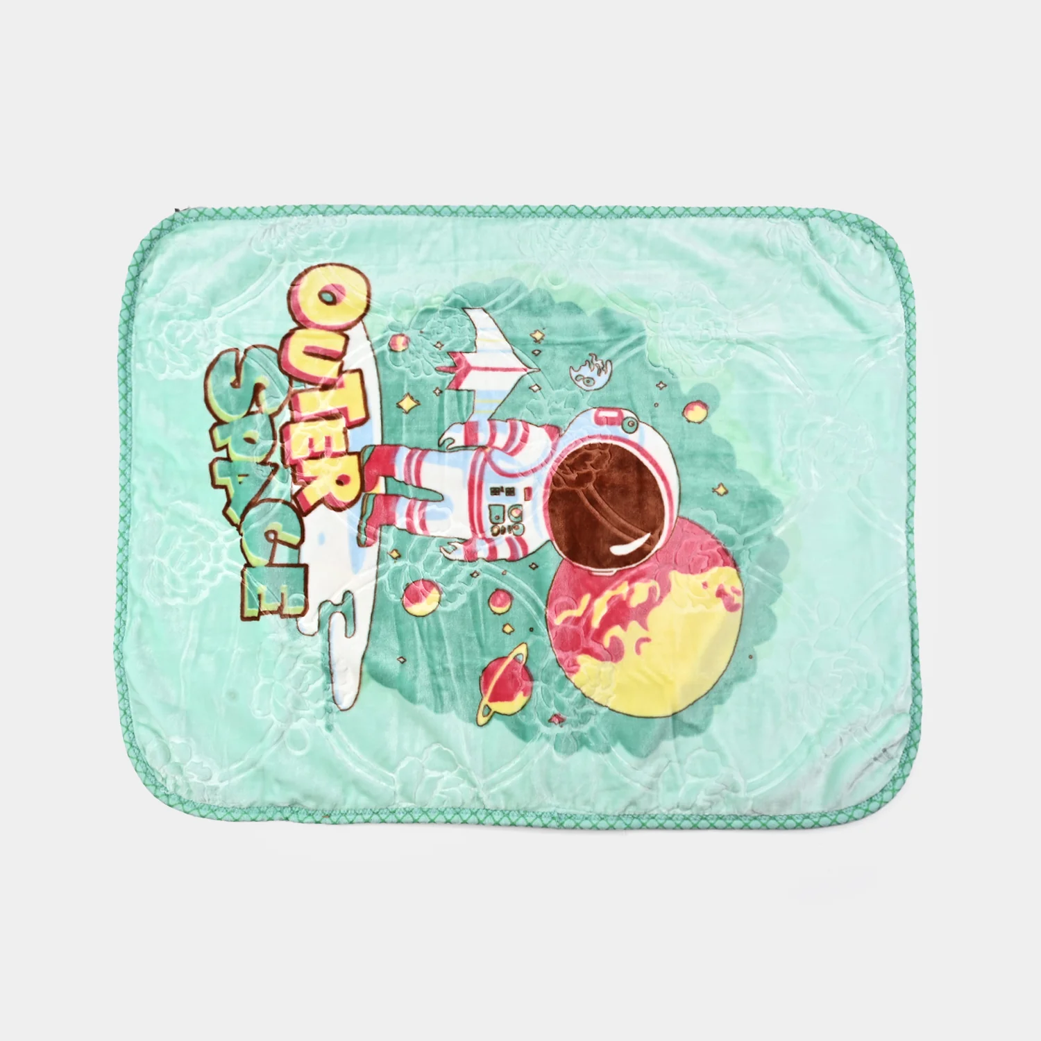 Astronaut Aqua Cotton Blanket - 80 x 110 - Image 6