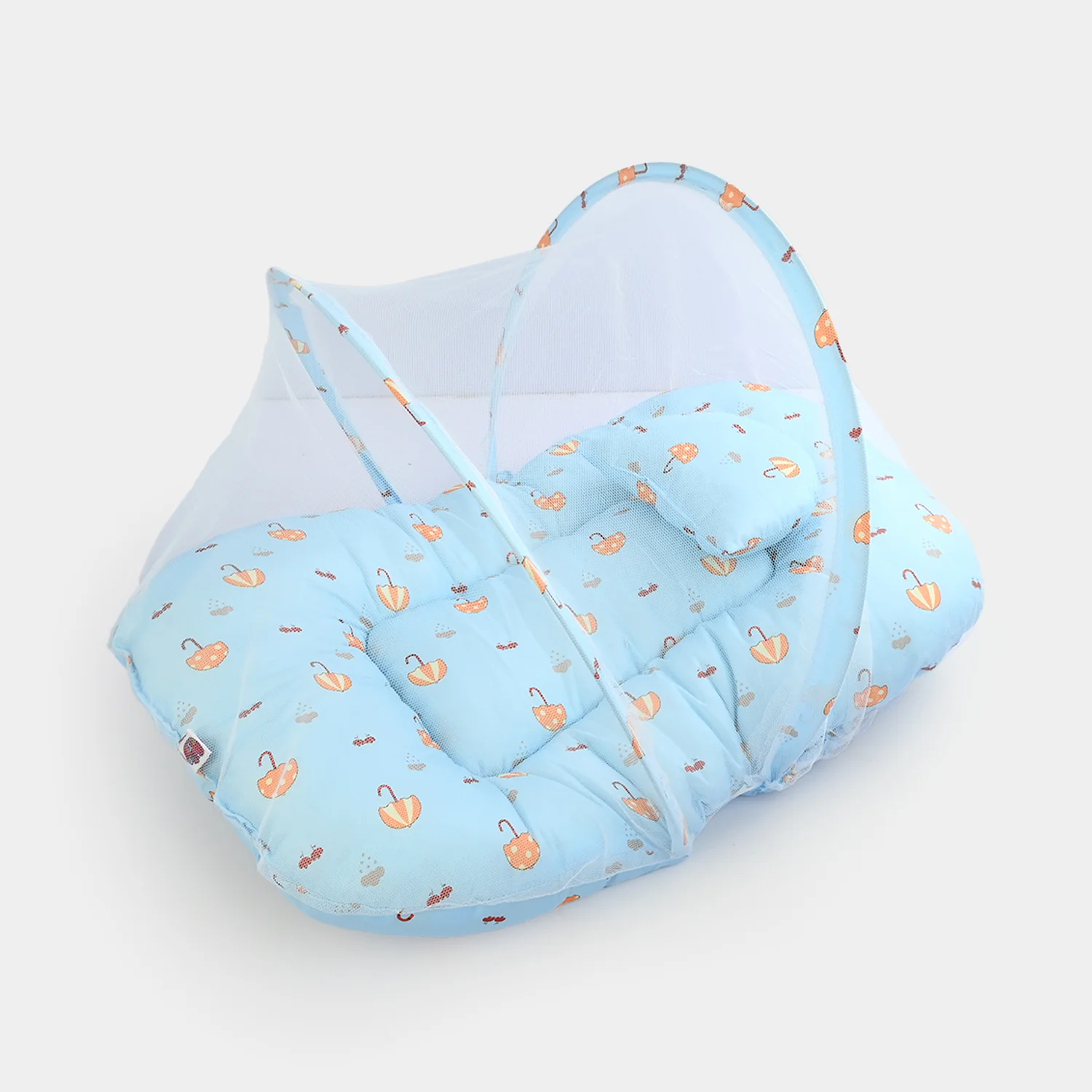 Infant Umbrella Bed (With Mosquito Net) - White/Blue - Image 2