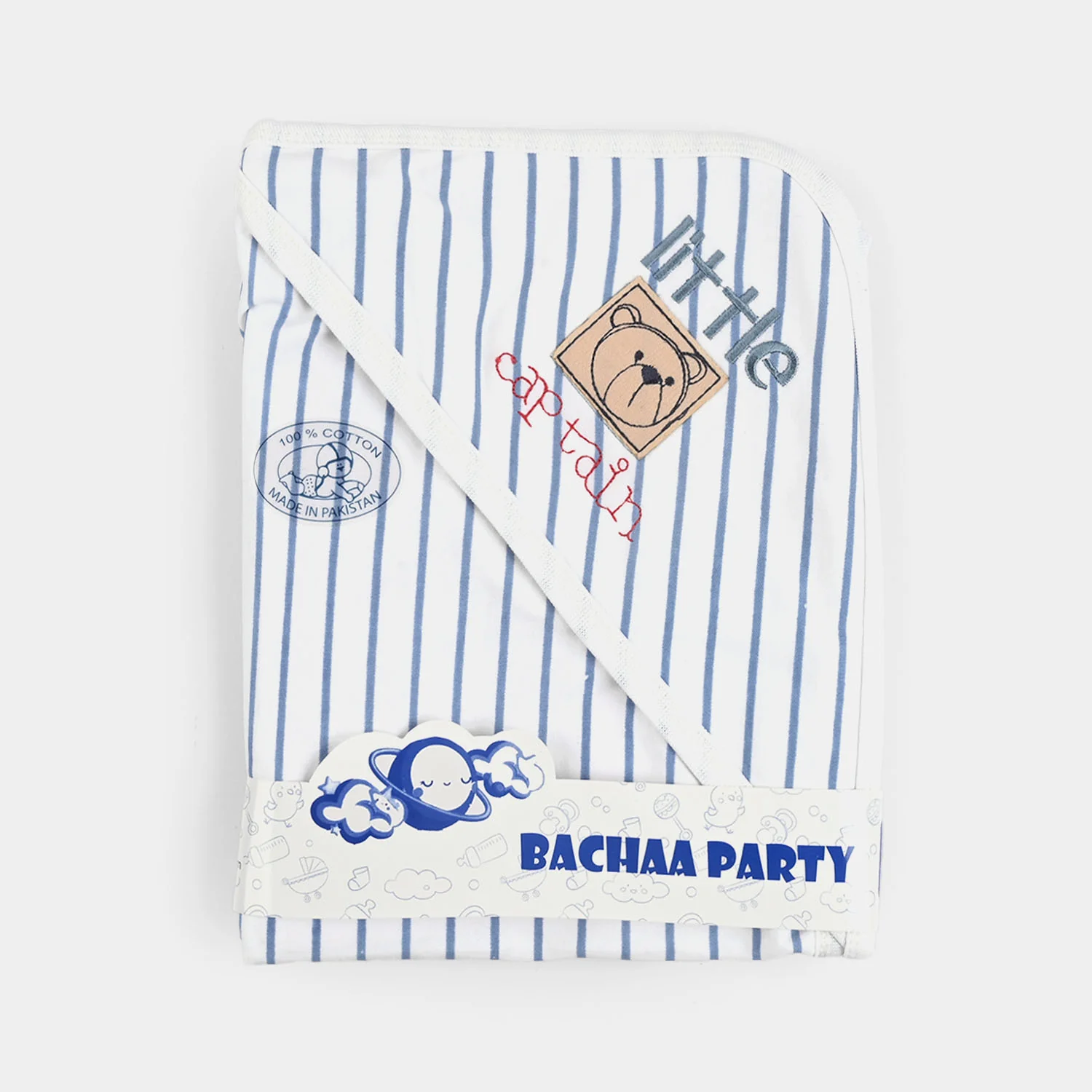 Baby Wrapping Sheet (Striped) - Blue - Image 3