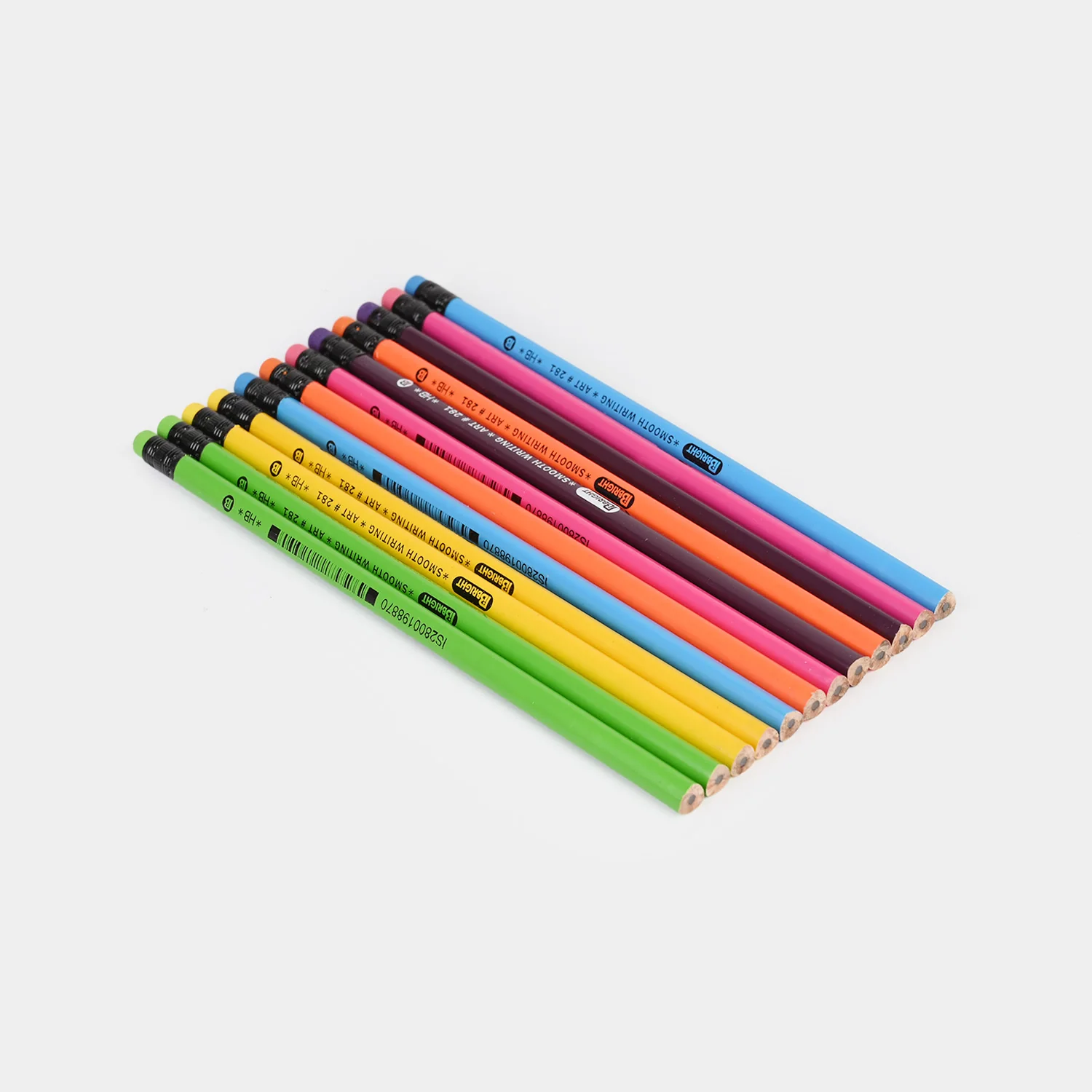Bright Eraser Tipped Graphite Pencil Set | 12PCs