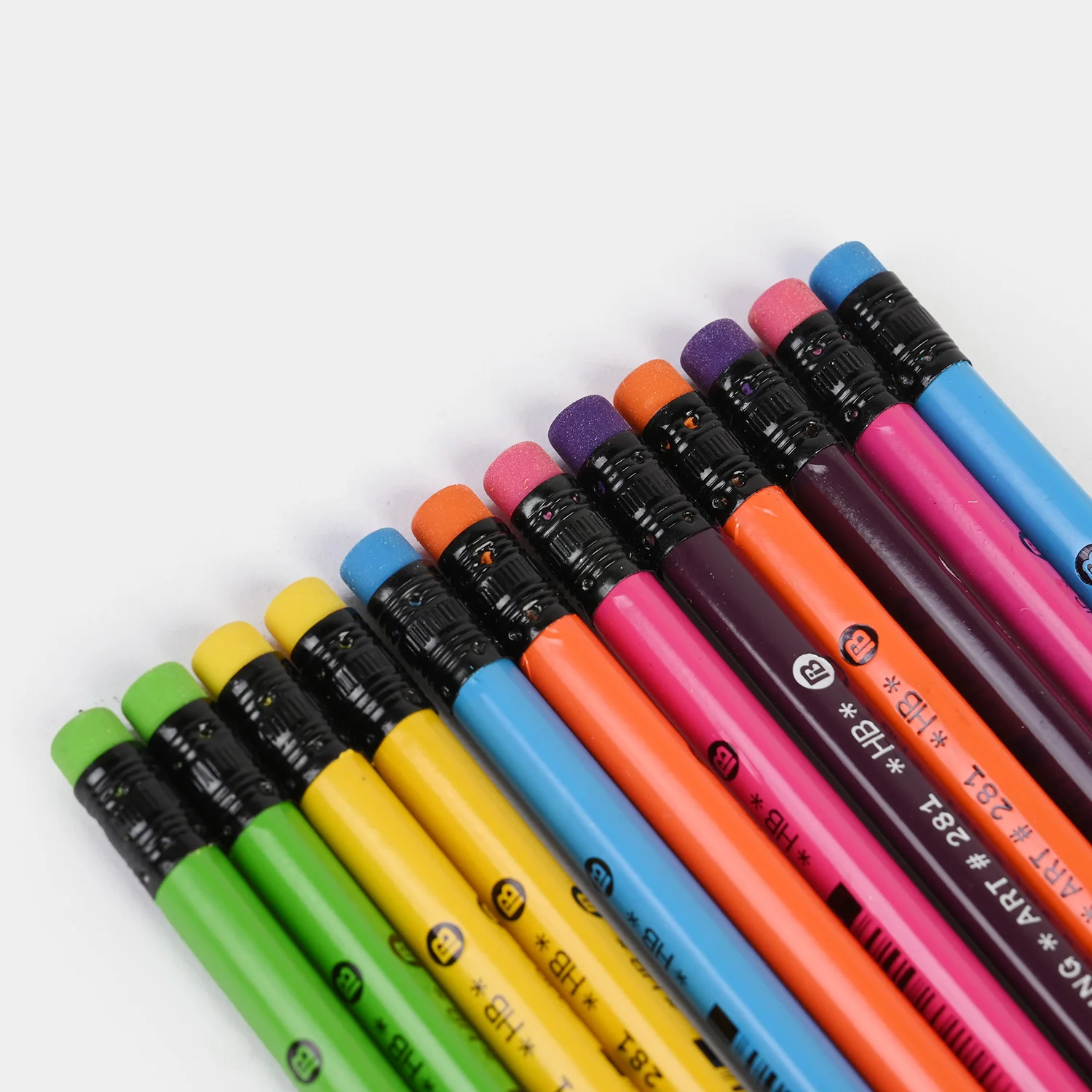 Bright Eraser Tipped Graphite Pencil Set | 12PCs - Image 2